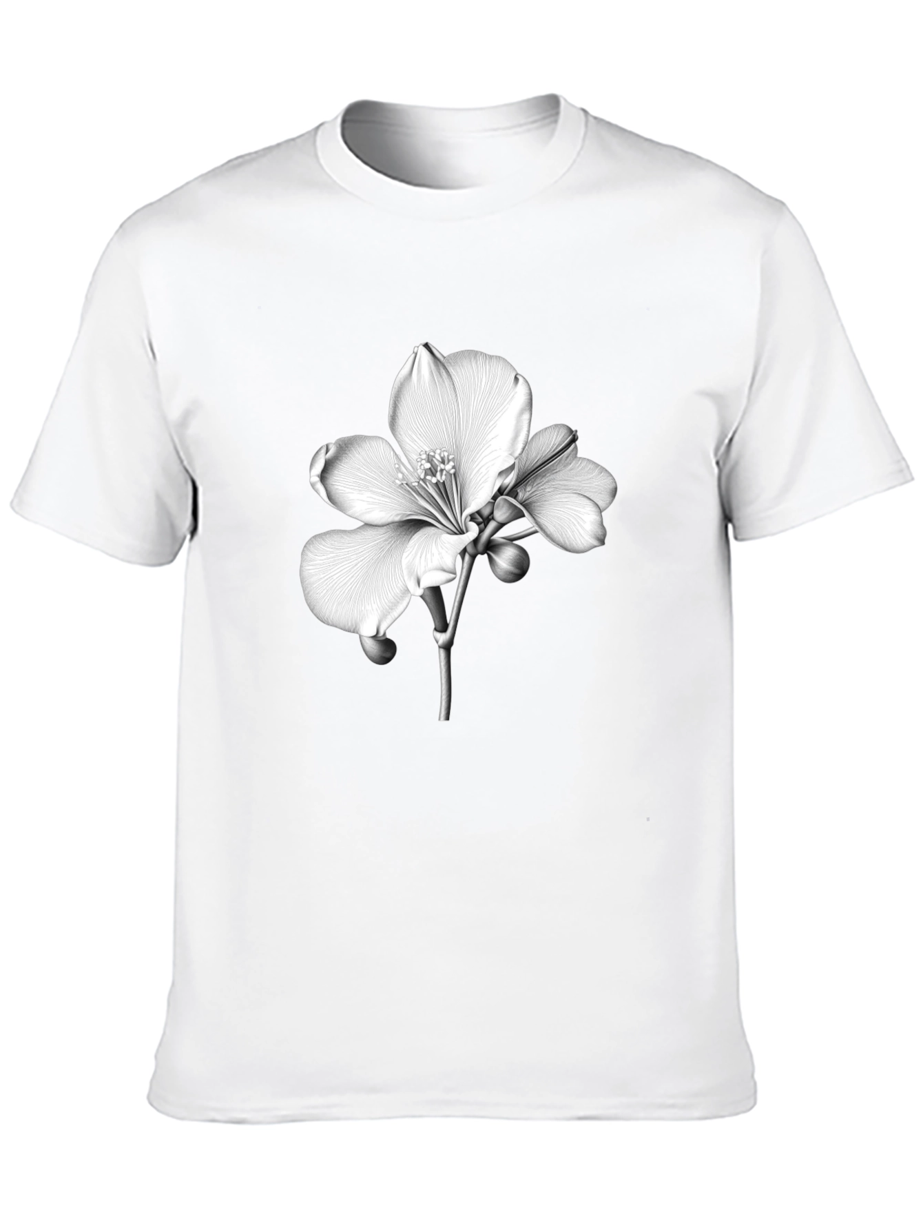 Floral Print Black Tee