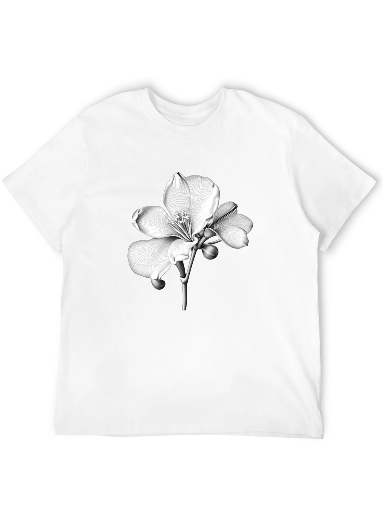 Floral Print Black Tee
