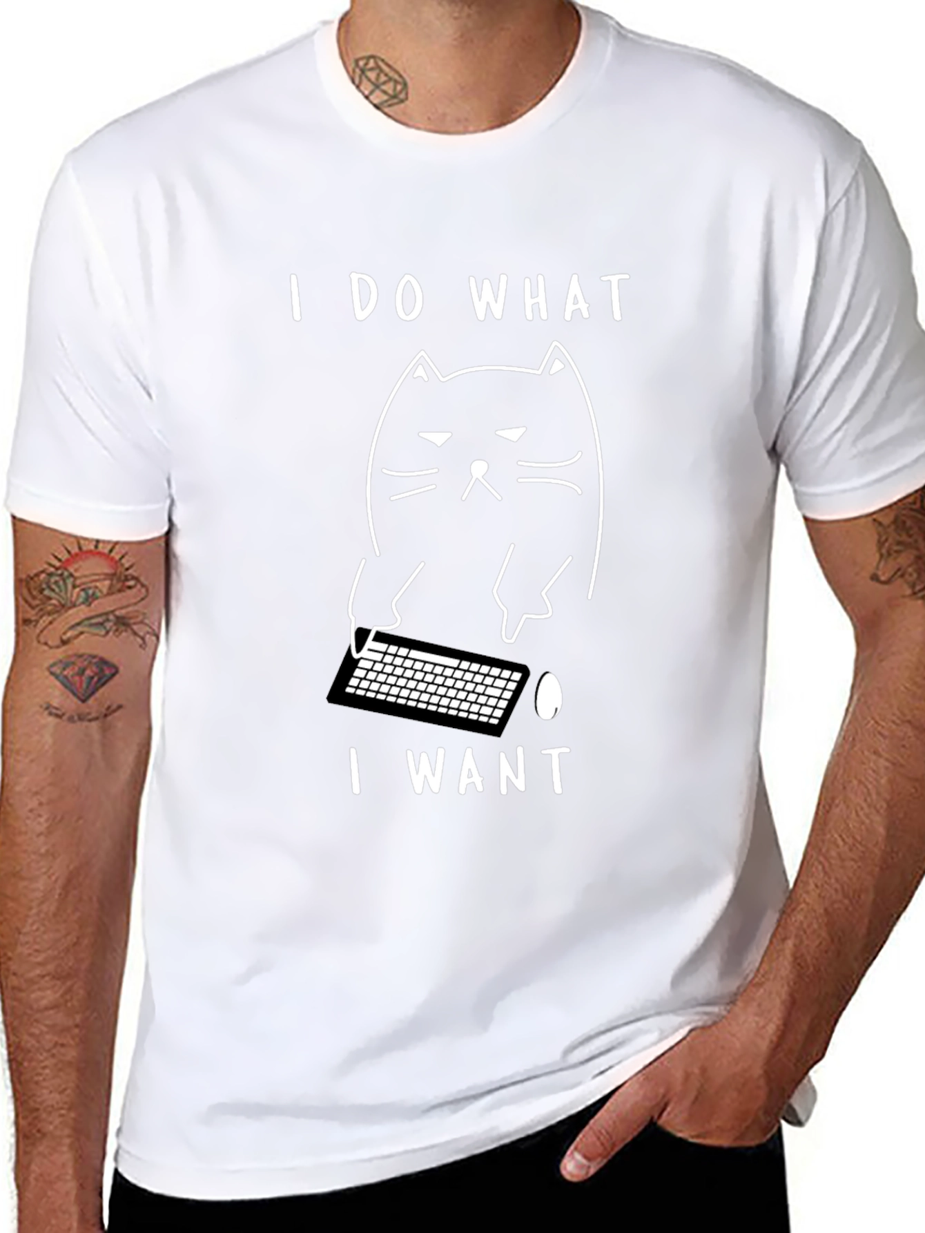 Funny Cat I Do What I Want Black T-Shirt