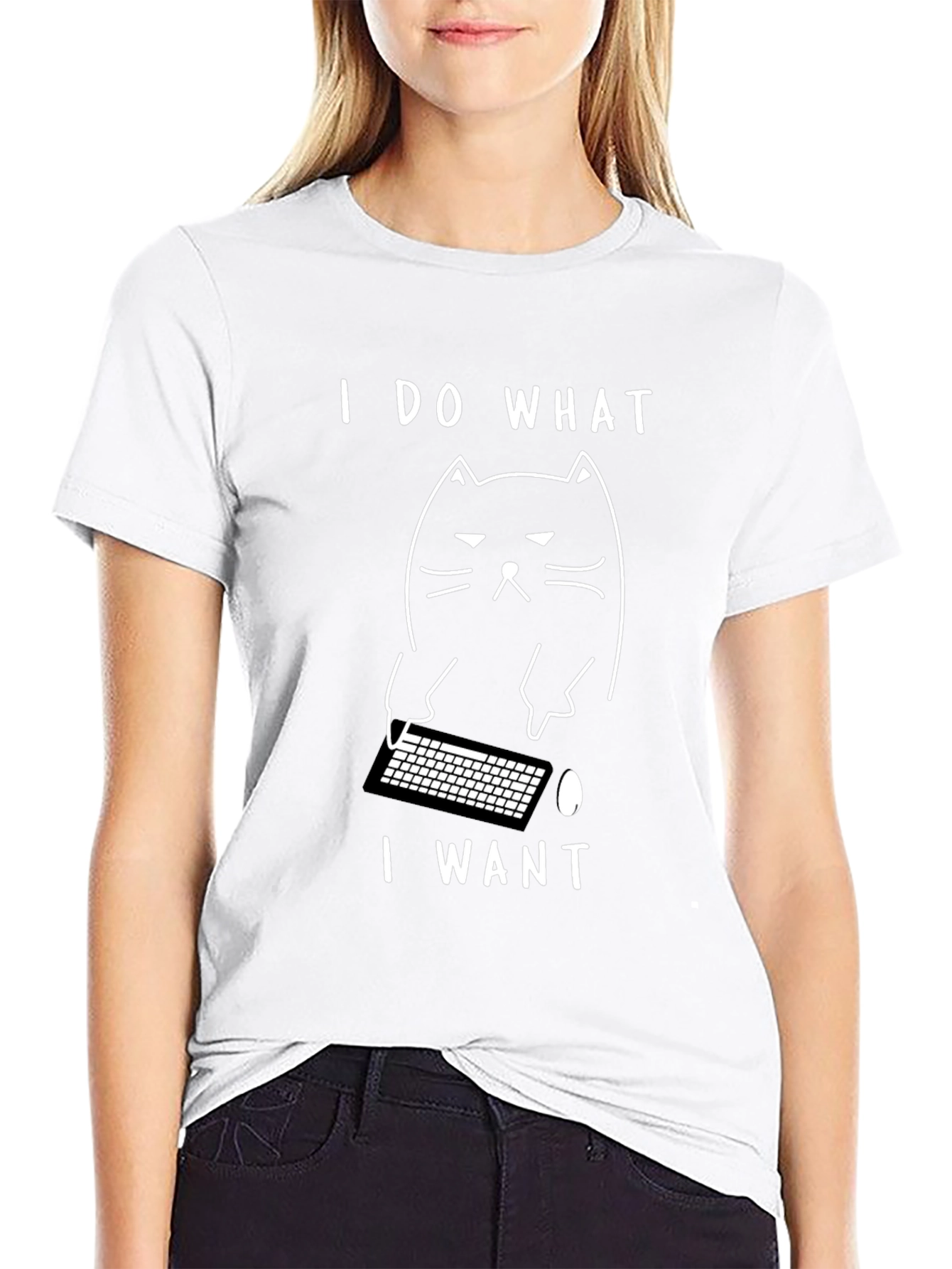 Funny Cat I Do What I Want Black T-Shirt