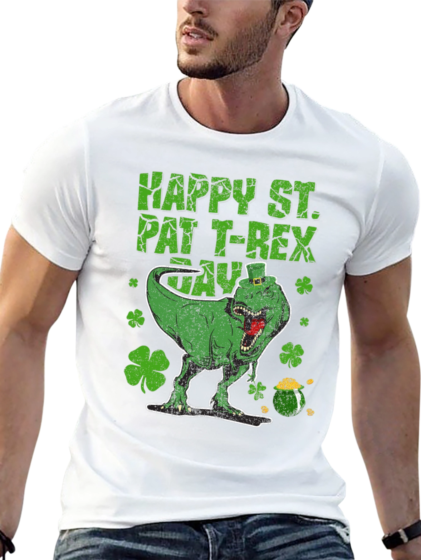 St. Patricks Day T-Rex Graphic Tee