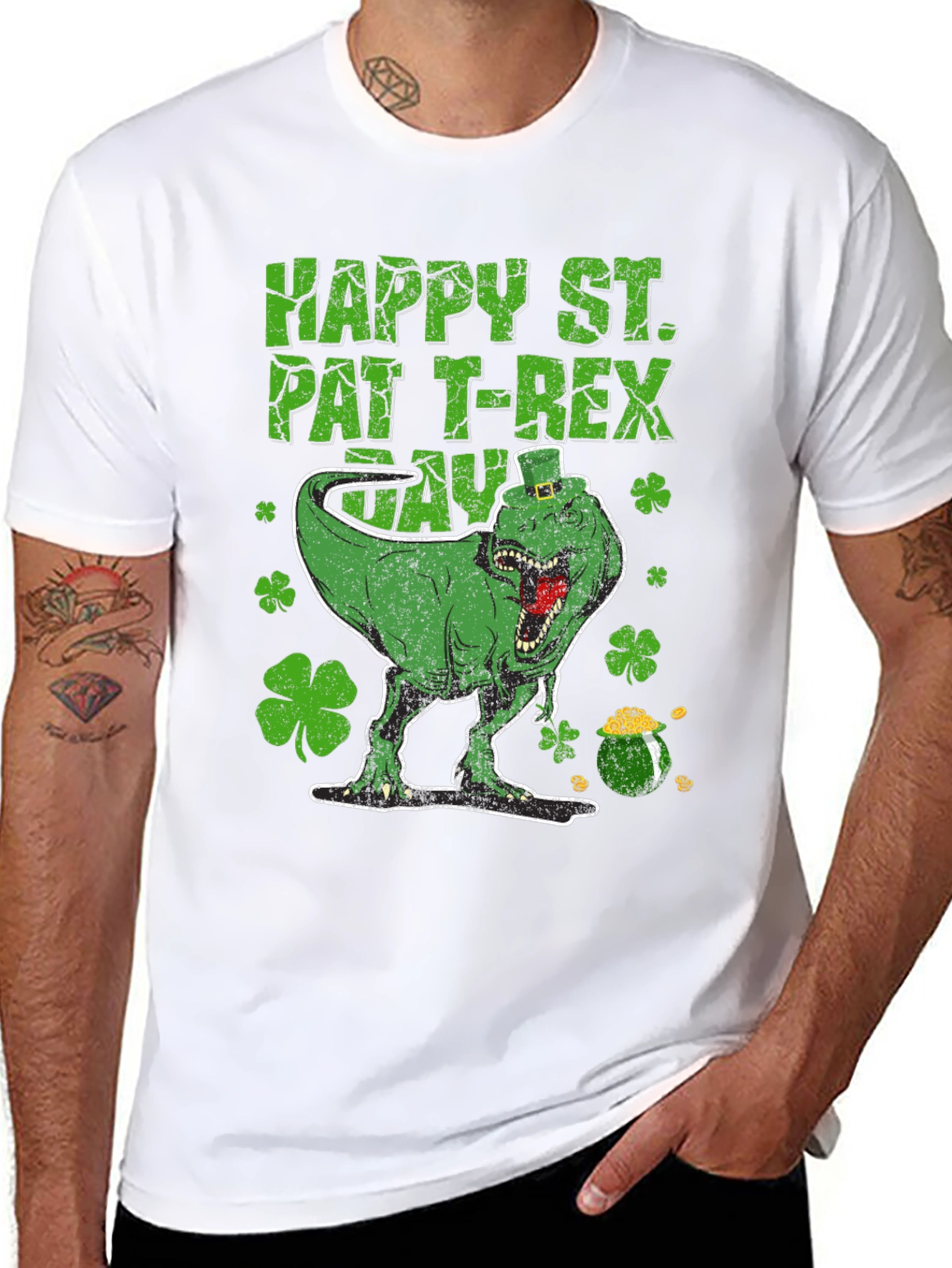 St. Patricks Day T-Rex Graphic Tee