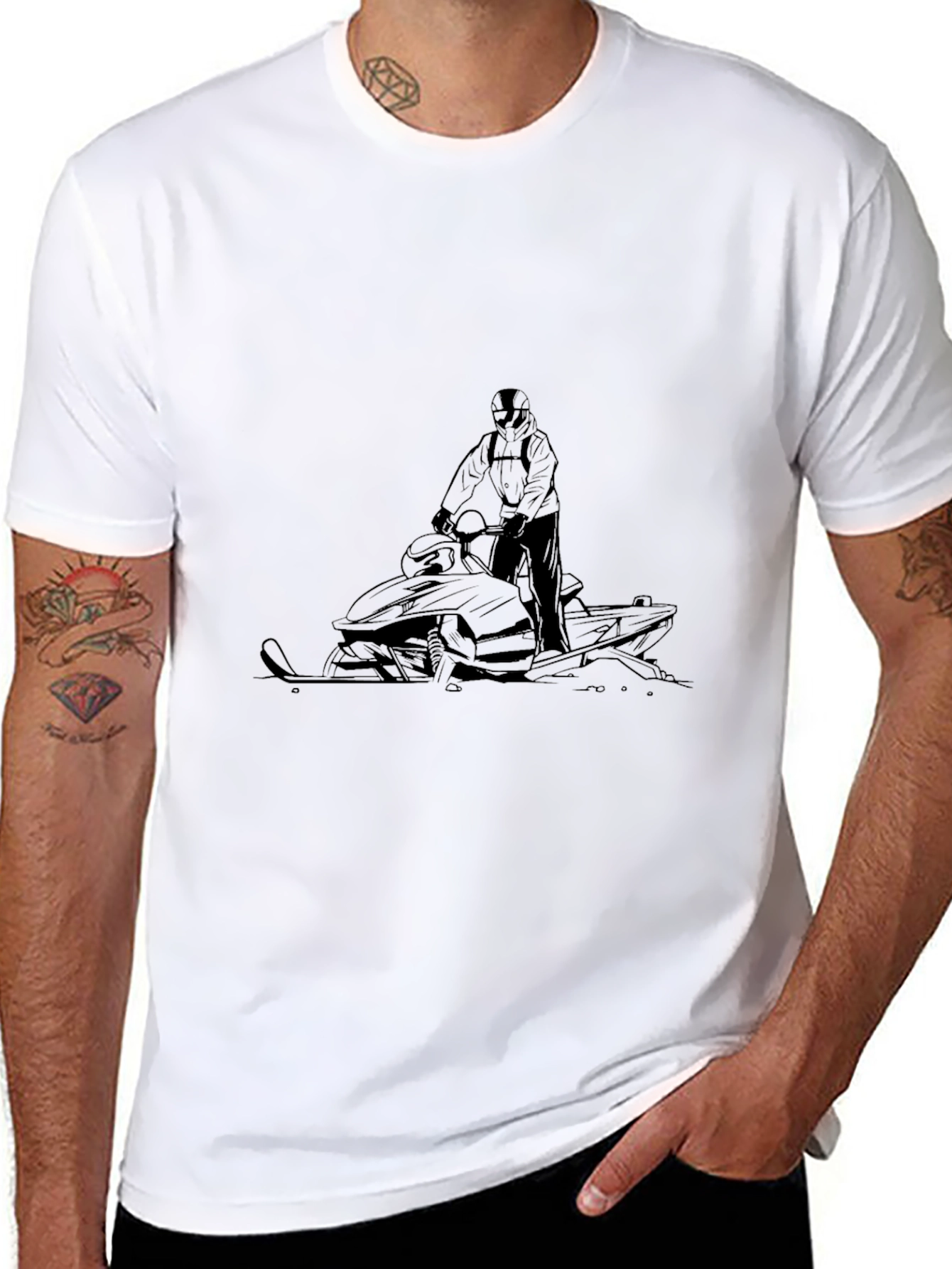 Black Snowmobile Graphic Tee - Ride in Style