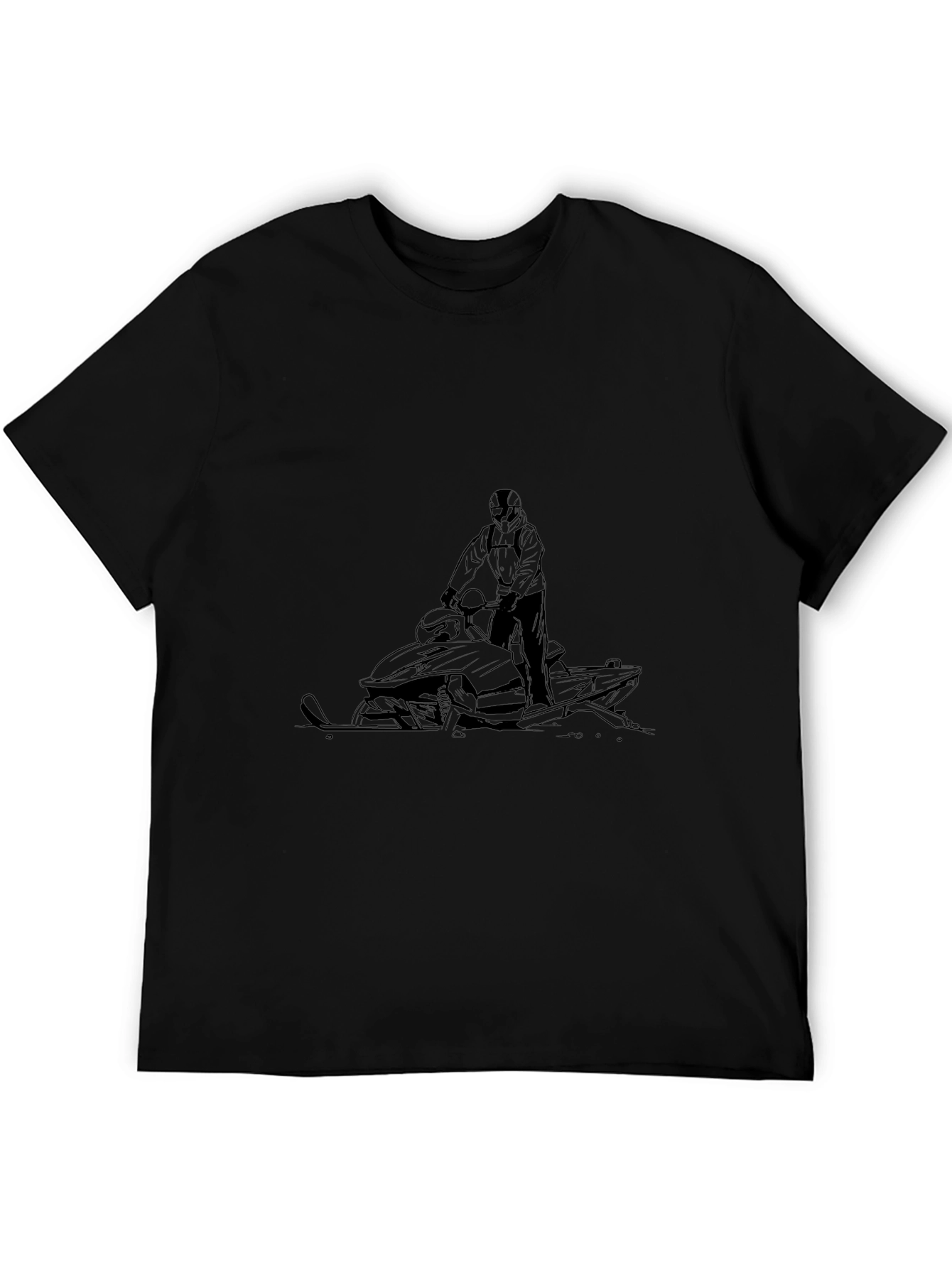 Black Snowmobile Graphic Tee - Ride in Style