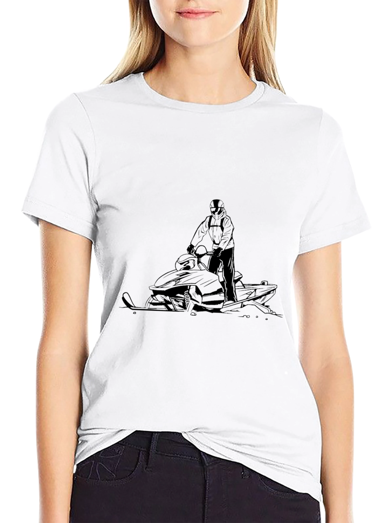 Black Snowmobile Graphic Tee - Ride in Style