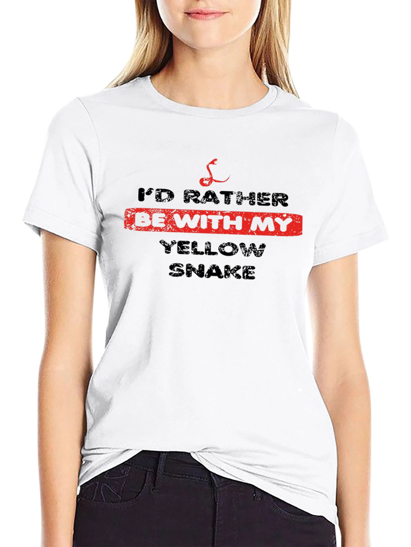 Id Rather Be With My Yellow Snake Graphic T-Shirt
