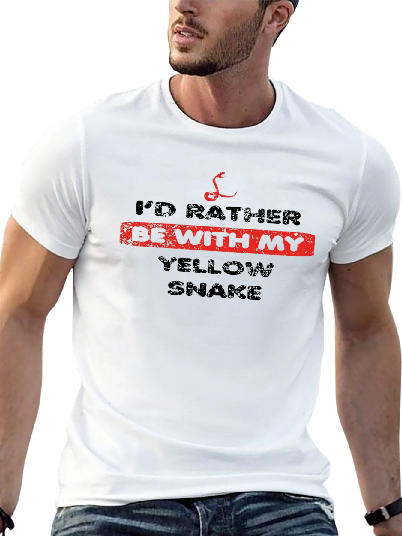 Id Rather Be With My Yellow Snake Graphic T-Shirt
