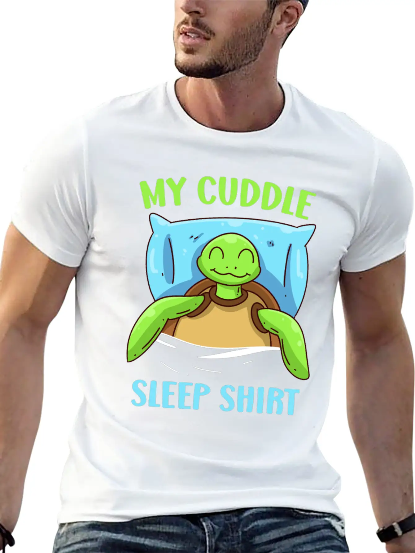 My Cuddle Sleep Shirt Turtle Sleep Unisex Casual T-Shirt – Clean Design For Daily Comfort