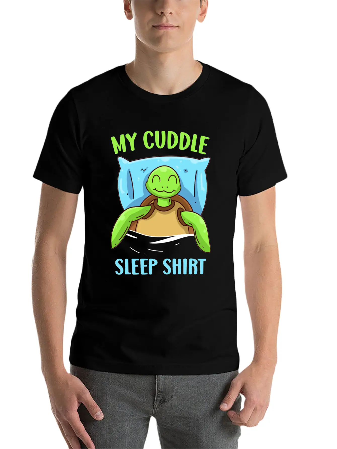 My Cuddle Sleep Shirt Turtle Sleep Unisex Casual T-Shirt – Clean Design For Daily Comfort