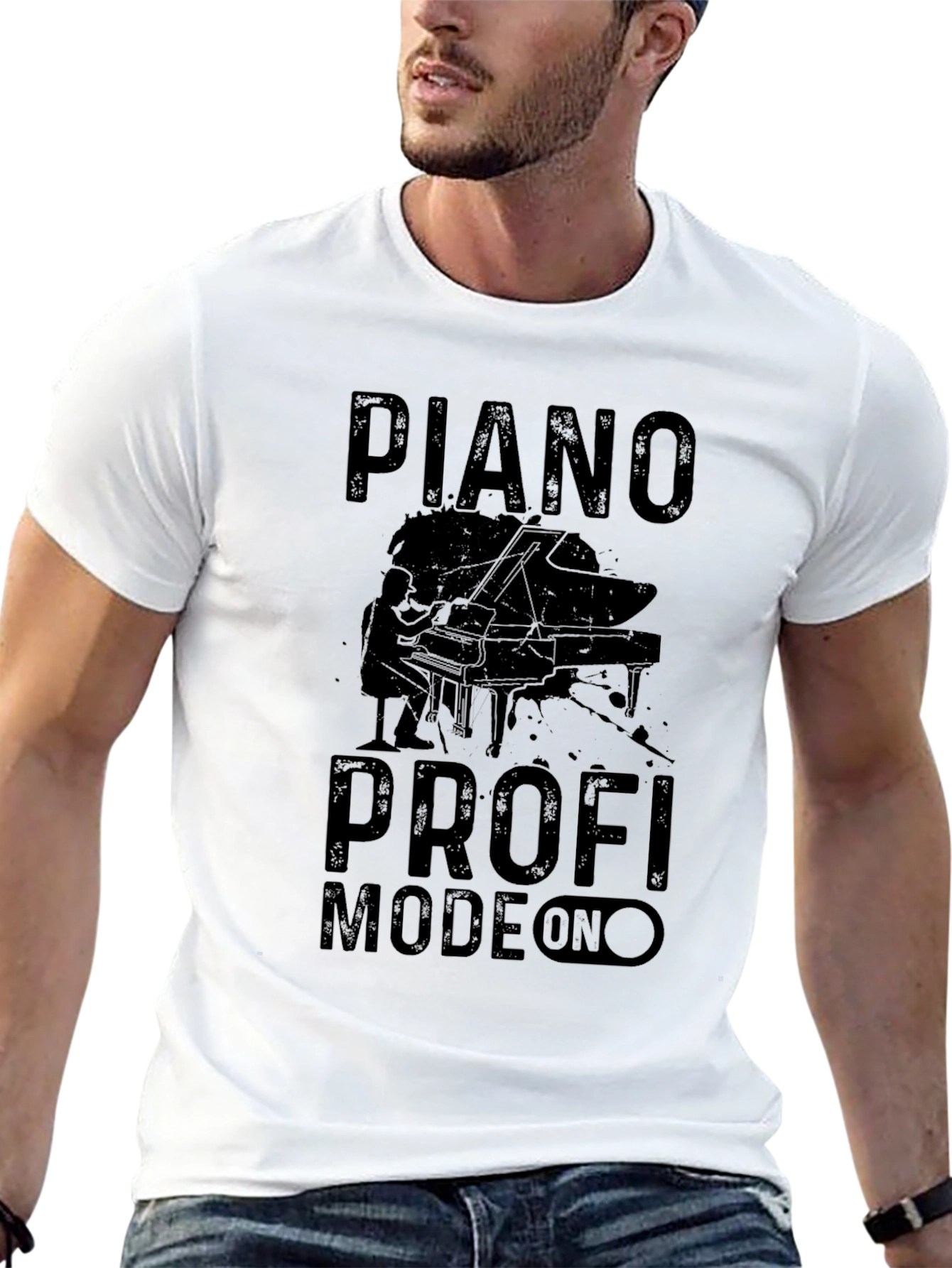 Piano Profi Mode On Black T-Shirt