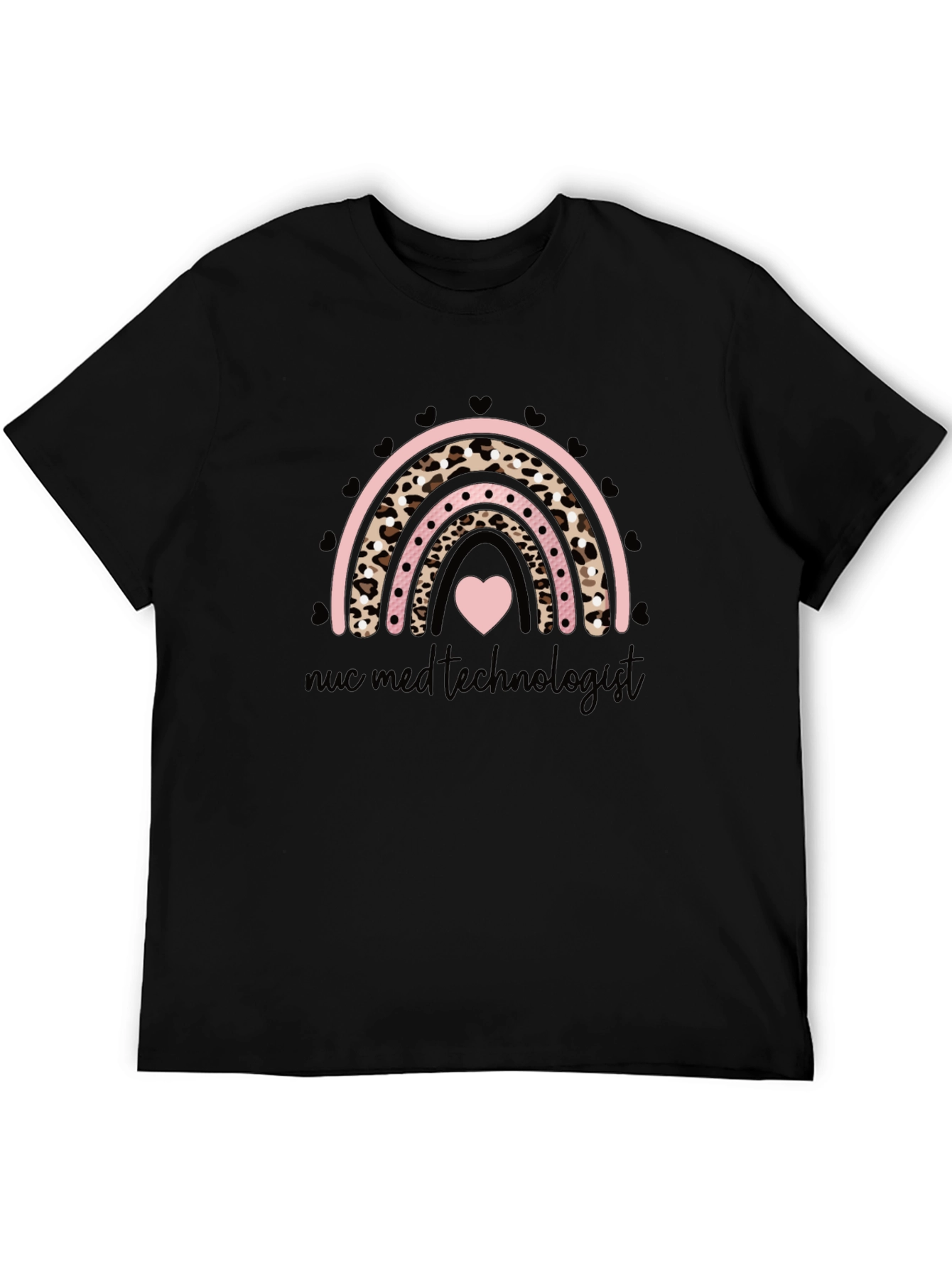 Nuc Med Technologist Rainbow Heart Graphic Tee