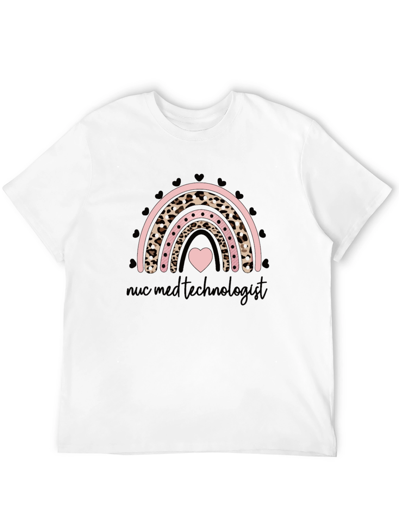 Nuc Med Technologist Rainbow Heart Graphic Tee