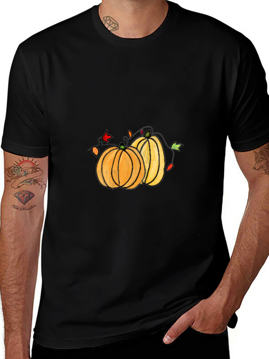 Halloween Pumpkin Graphic Tee - Black