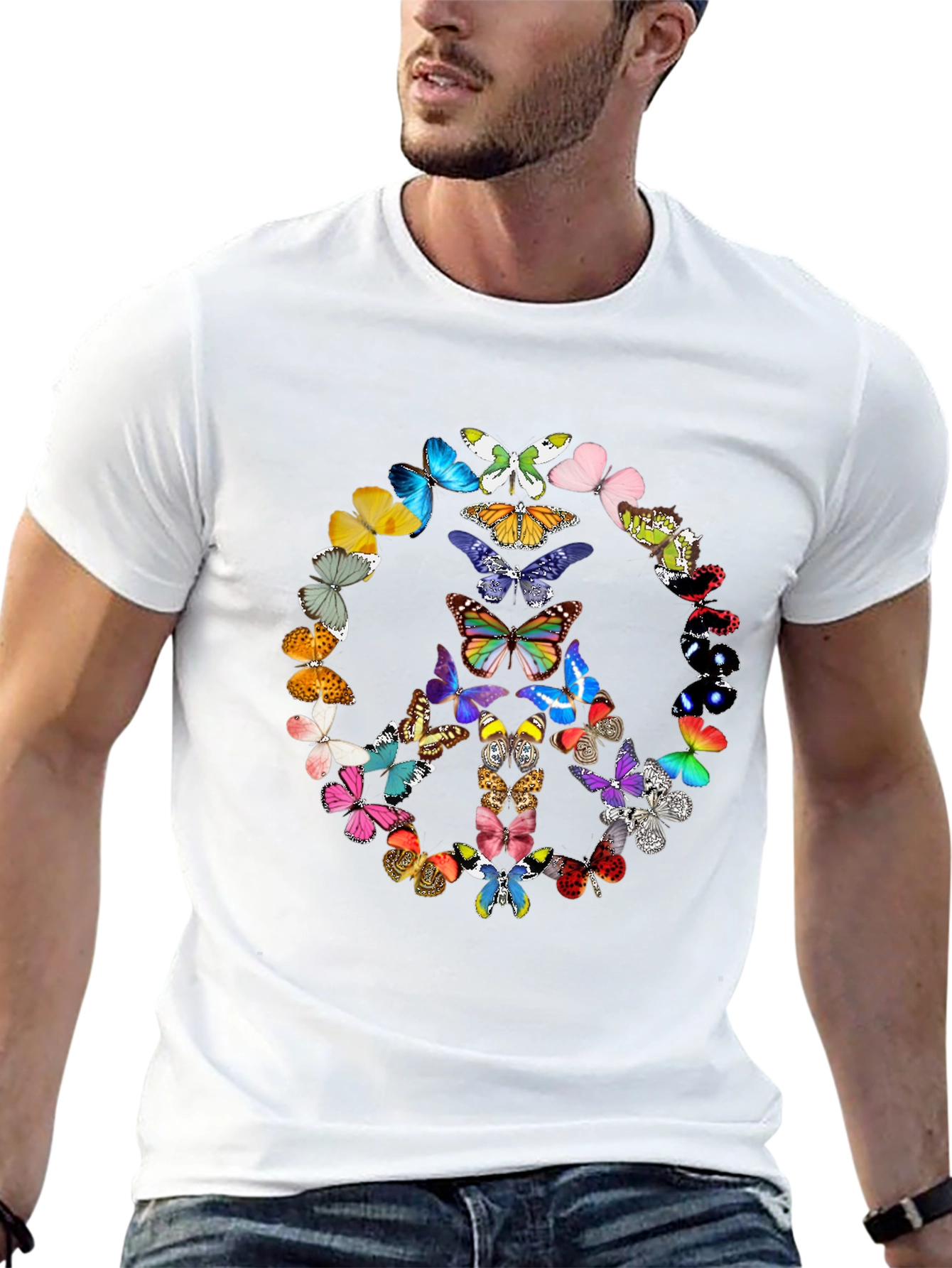 Butterfly Peace Sign Graphic Tee