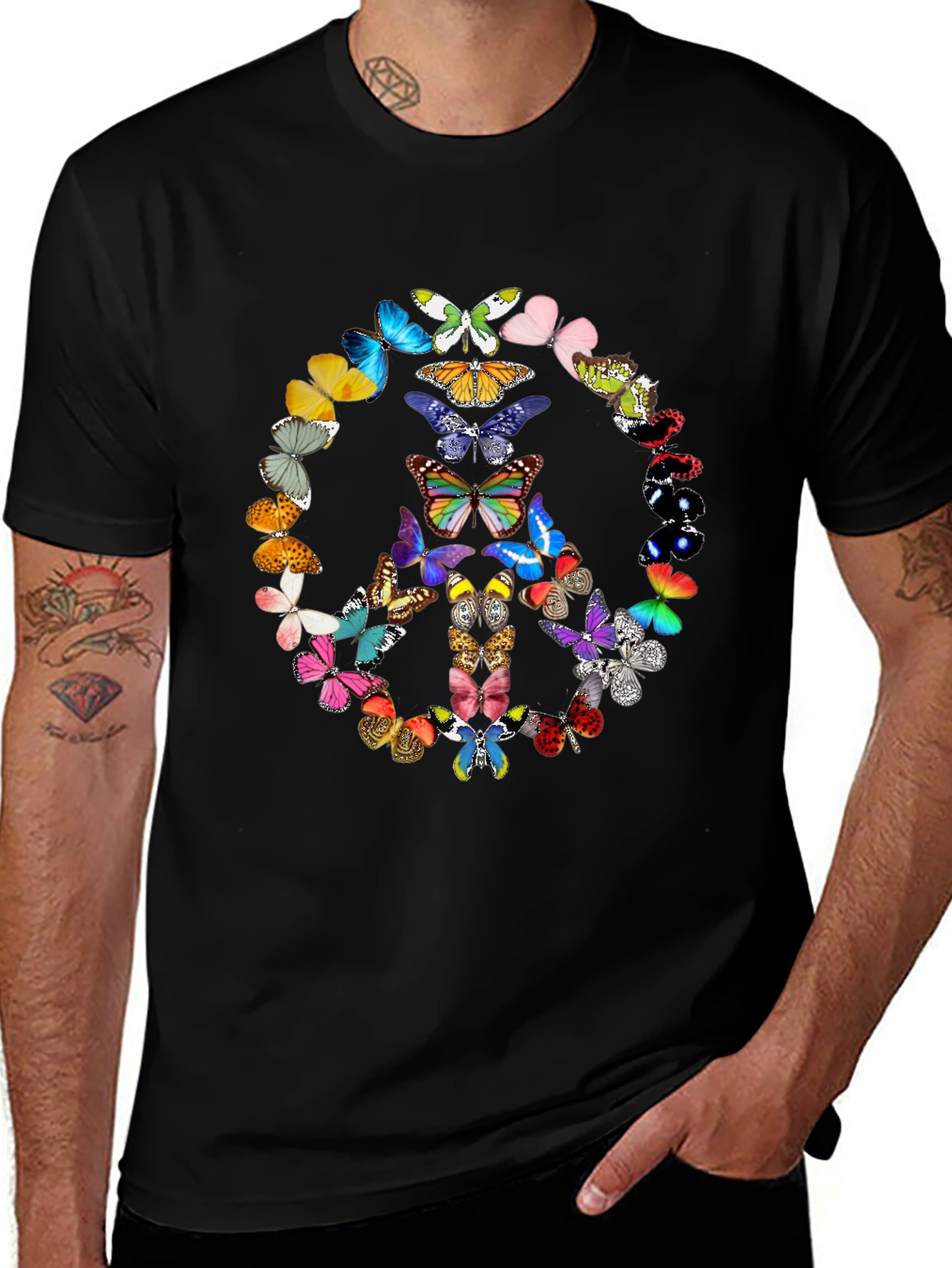Butterfly Peace Sign Graphic Tee