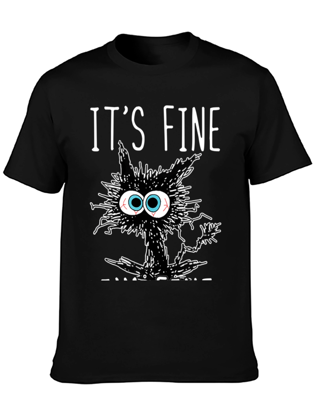 Its Fine Cat T-Shirt - Black