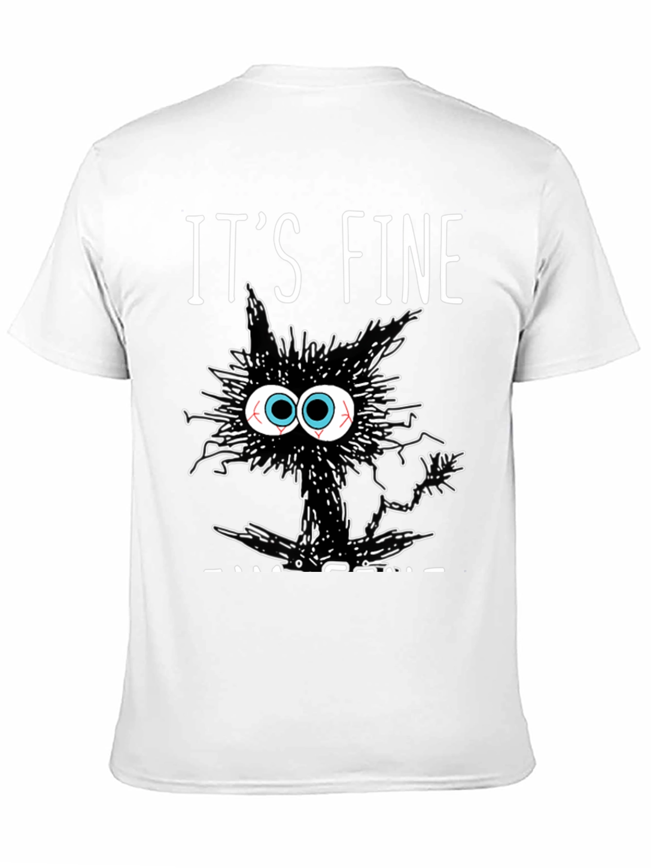 Its Fine Cat T-Shirt - Black