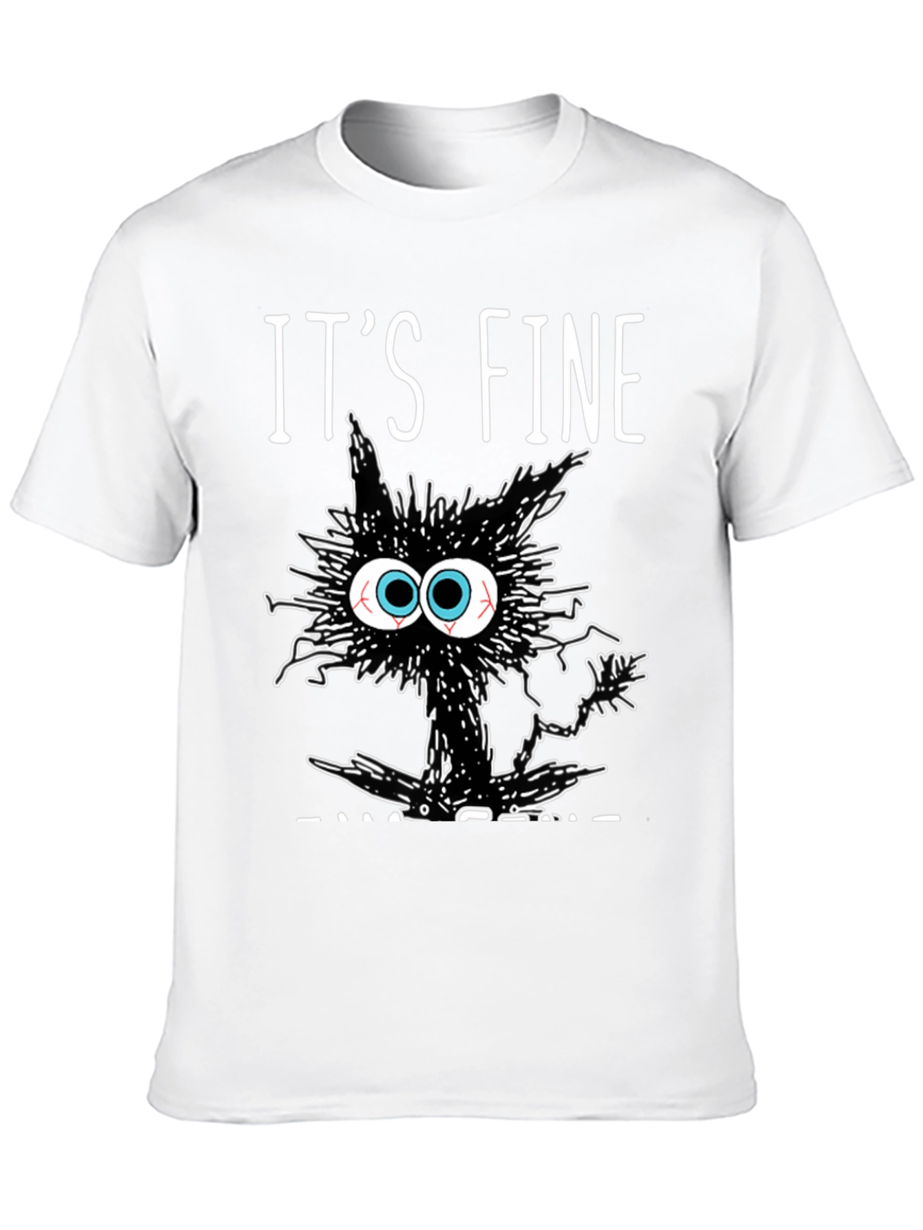 Its Fine Cat T-Shirt - Black