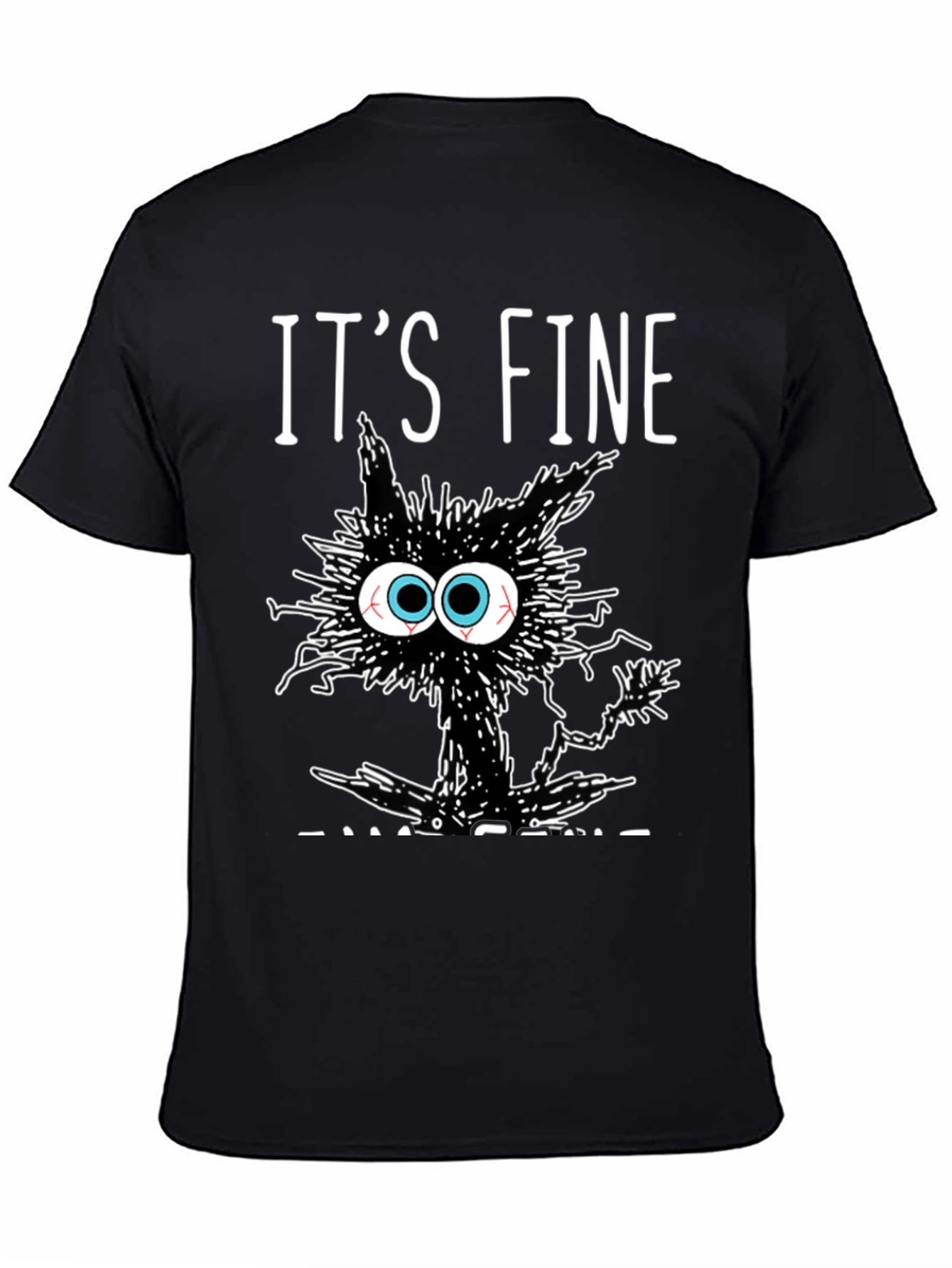 Its Fine Cat T-Shirt - Black