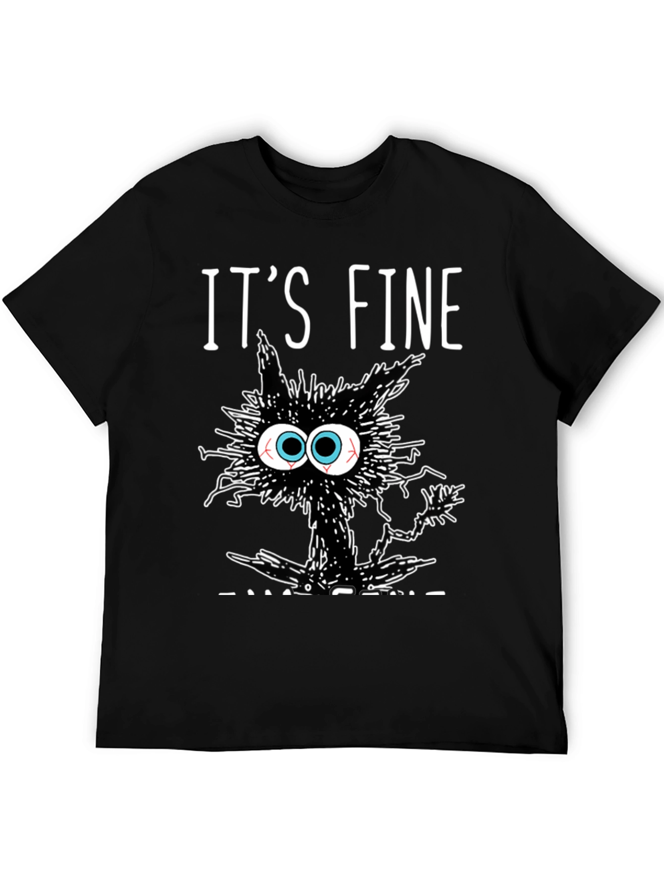 Its Fine Cat T-Shirt - Black