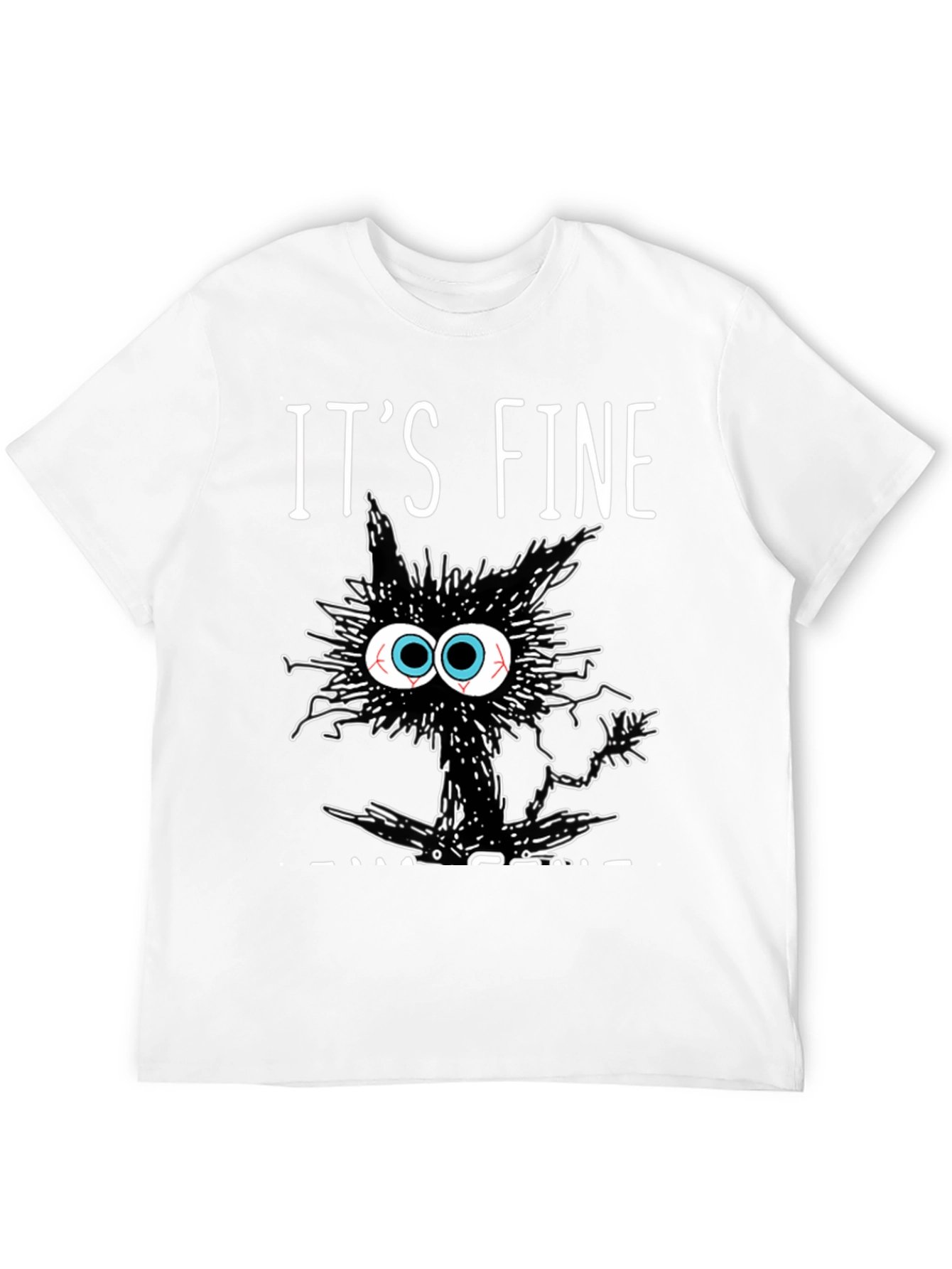 Its Fine Cat T-Shirt - Black