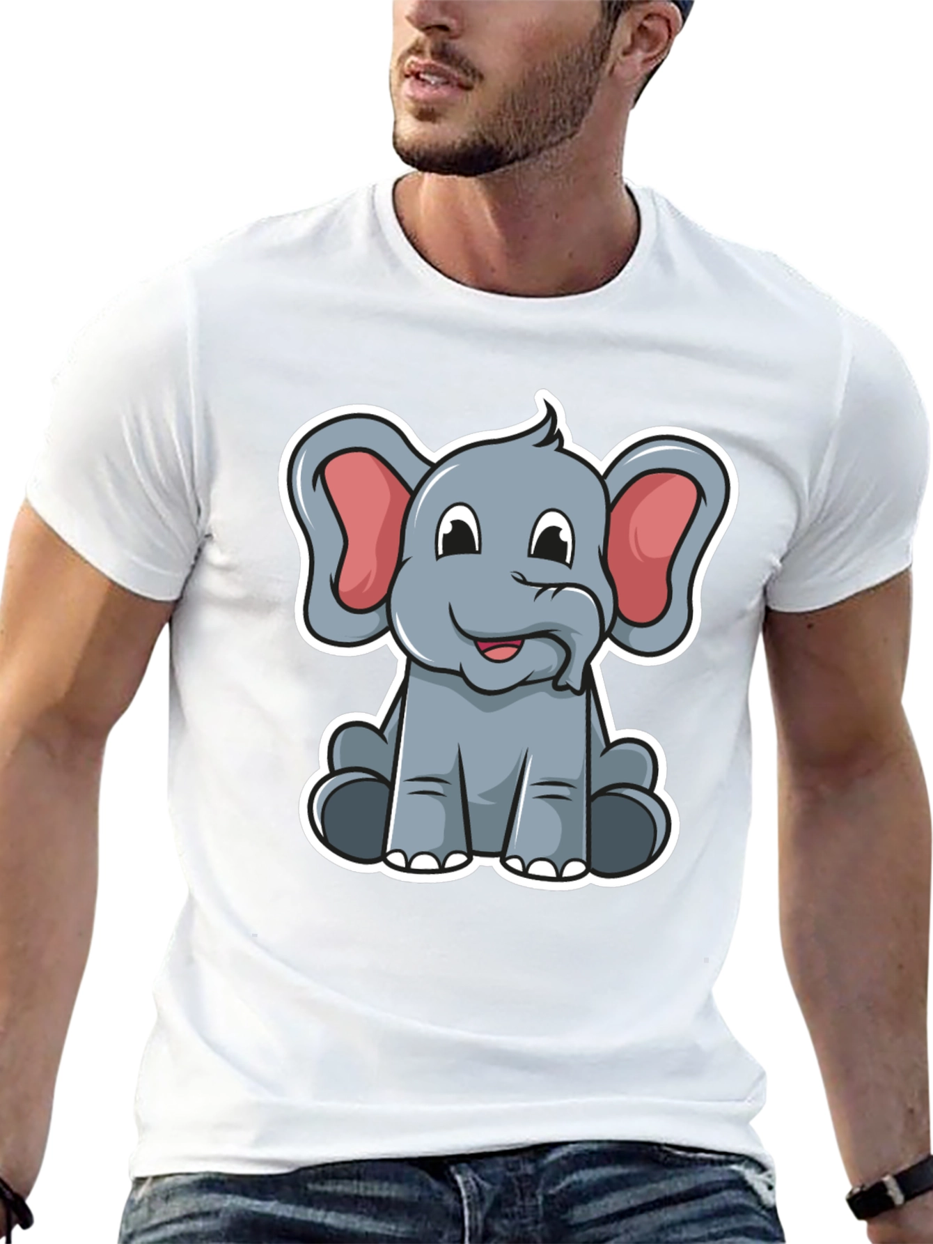 Cartoon Elephant Graphic T-Shirt - Cute Animal Design