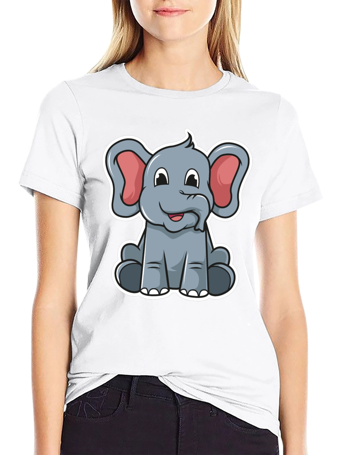 Cartoon Elephant Graphic T-Shirt - Cute Animal Design