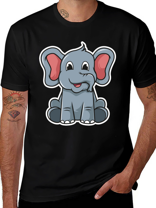 Cartoon Elephant Graphic T-Shirt - Cute Animal Design