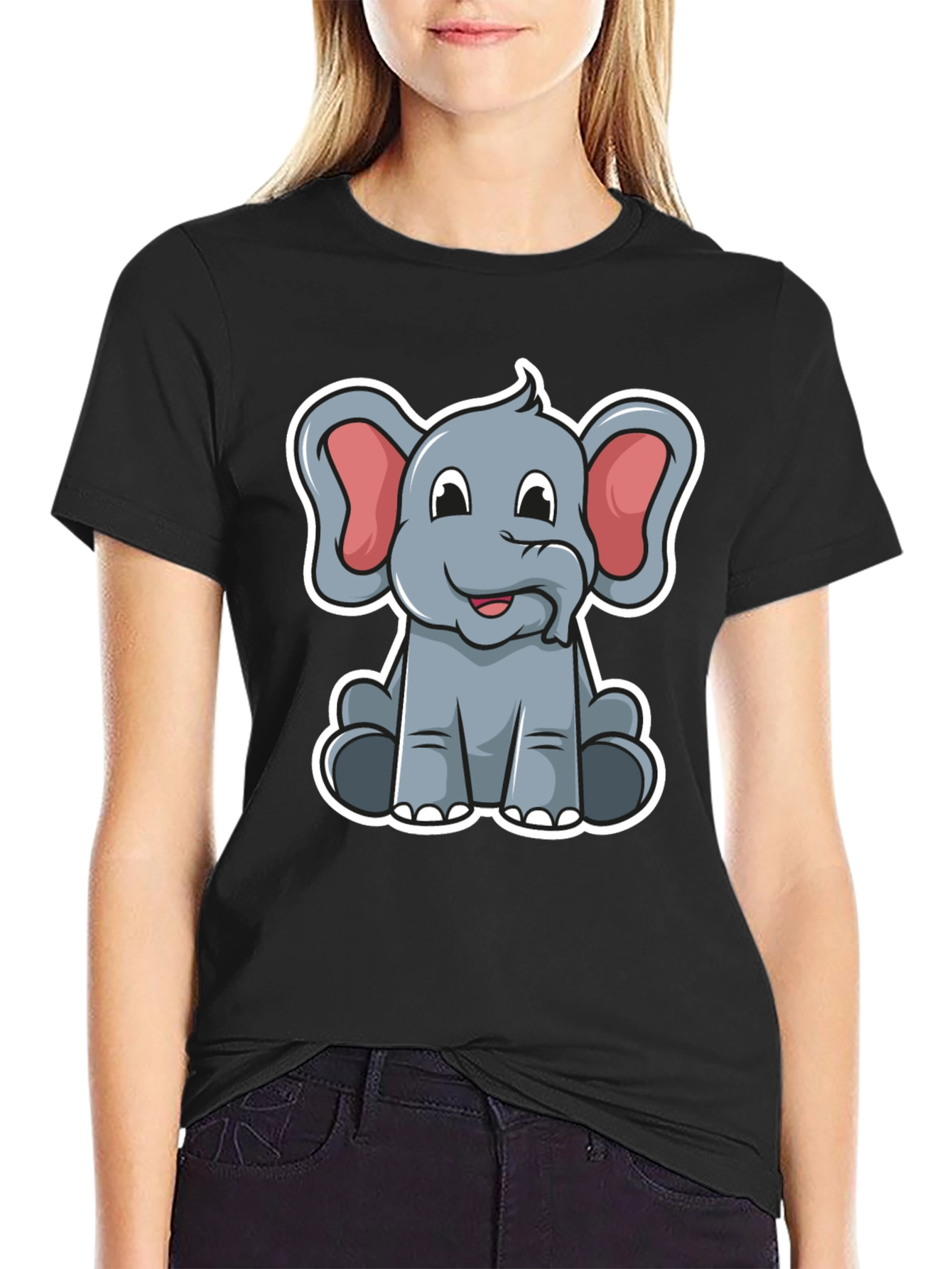 Cartoon Elephant Graphic T-Shirt - Cute Animal Design