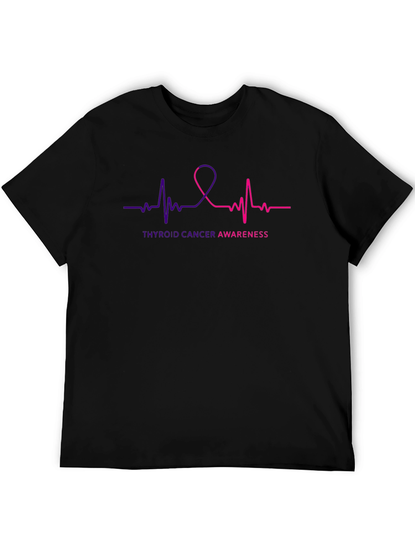 Thyroid Cancer Awareness Ribbon ECG T-Shirt