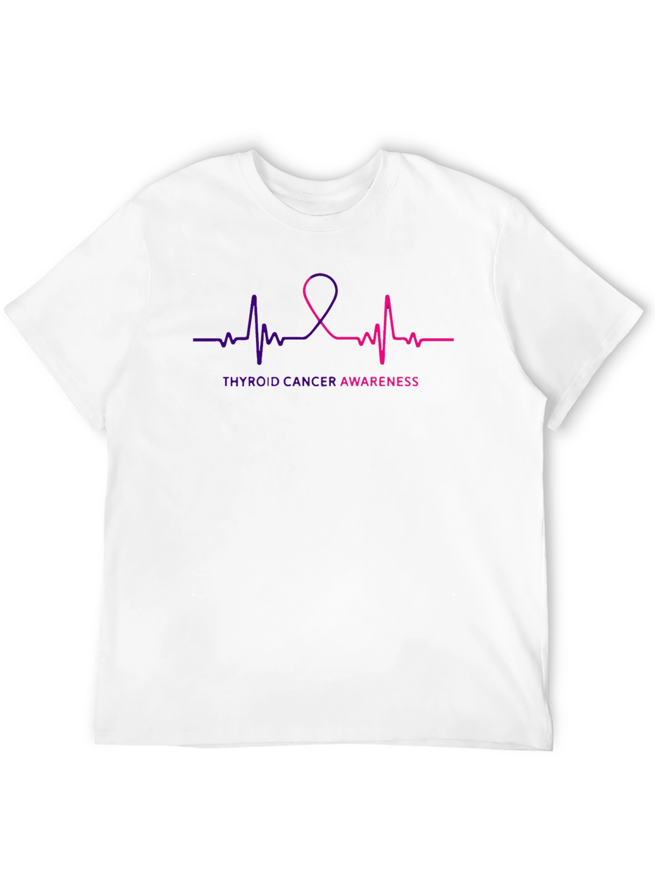 Thyroid Cancer Awareness Ribbon ECG T-Shirt