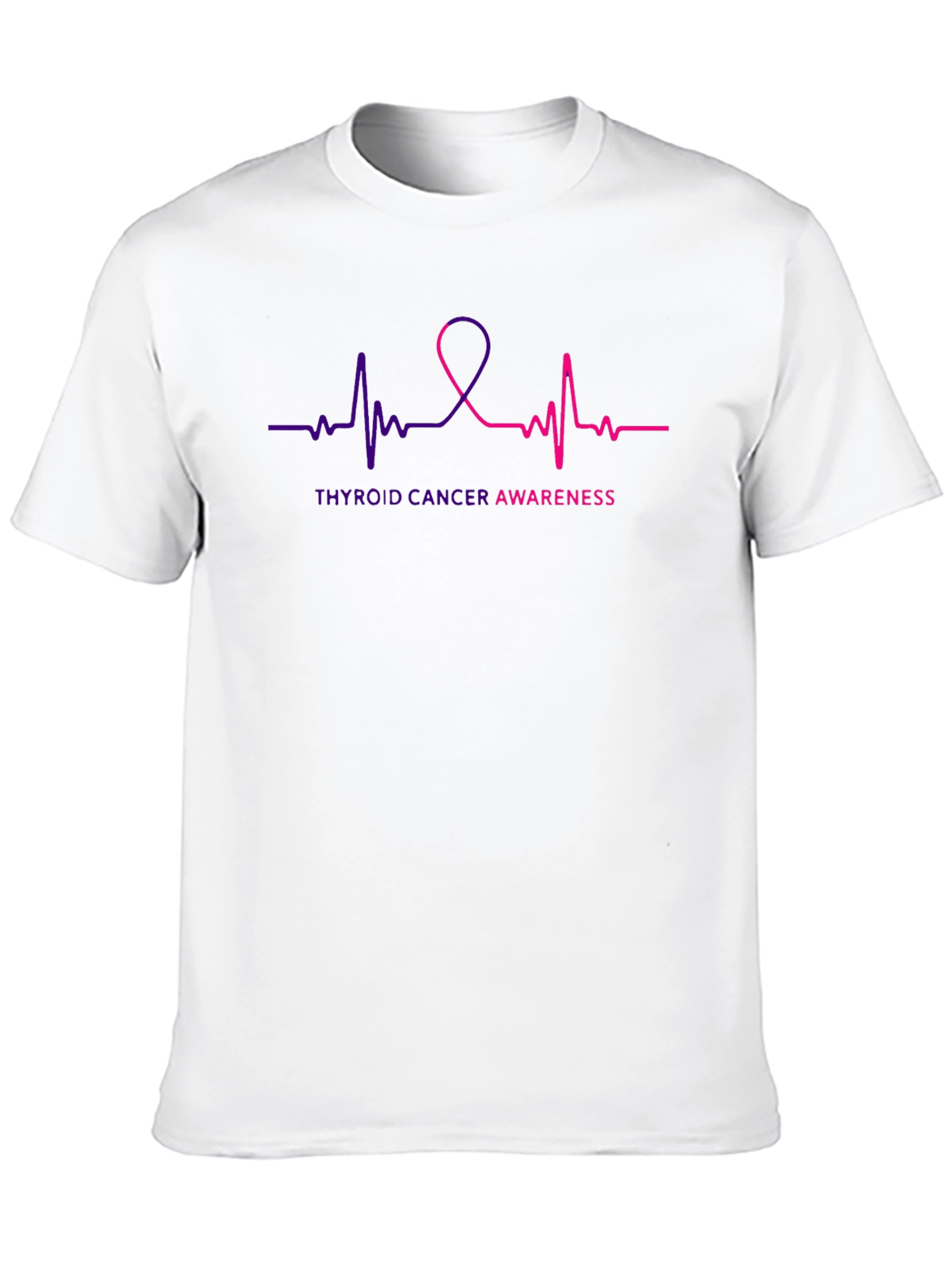 Thyroid Cancer Awareness Ribbon ECG T-Shirt