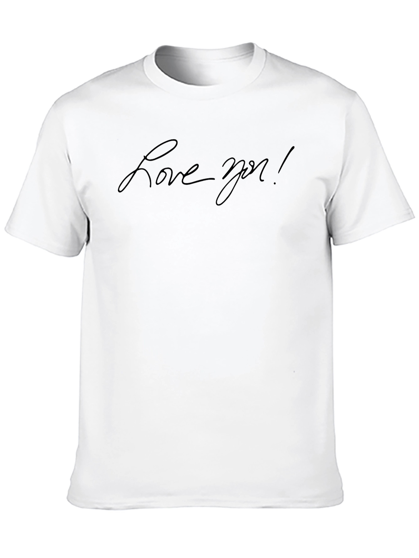 Love You! Black Graphic Tee - Modern Casual T-Shirt