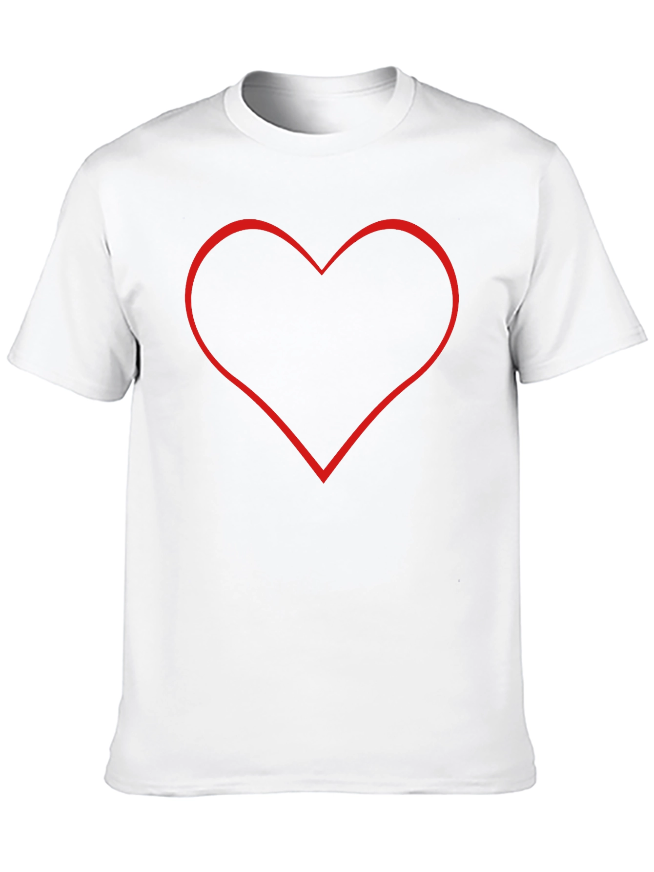 Black T-Shirt with Red Heart Outline
