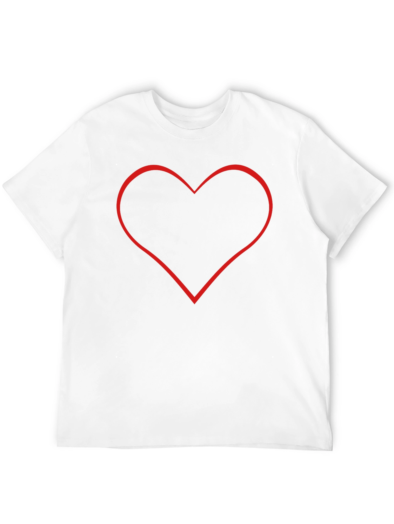 Black T-Shirt with Red Heart Outline