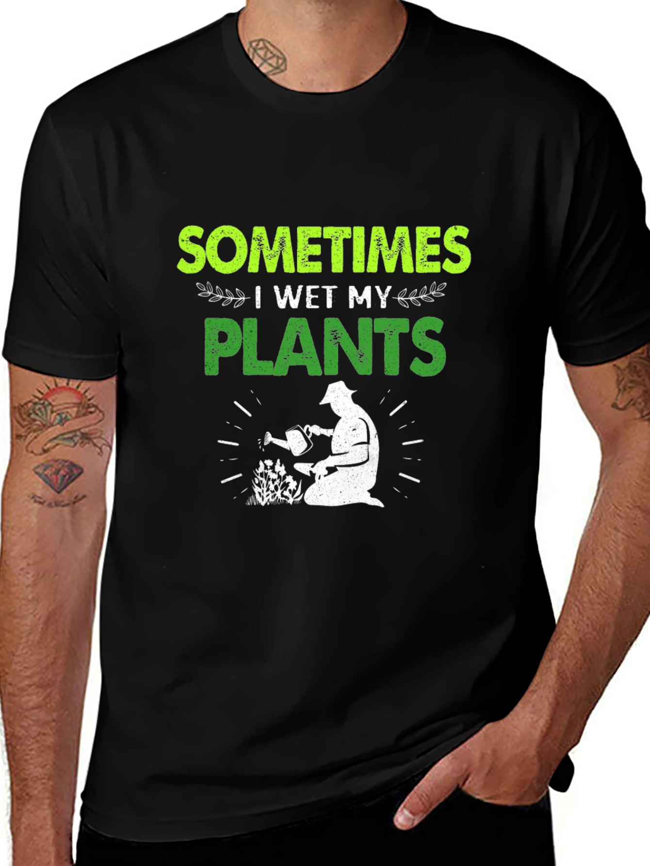 Funny Gardener T-Shirt - I Wet My Plants Tee
