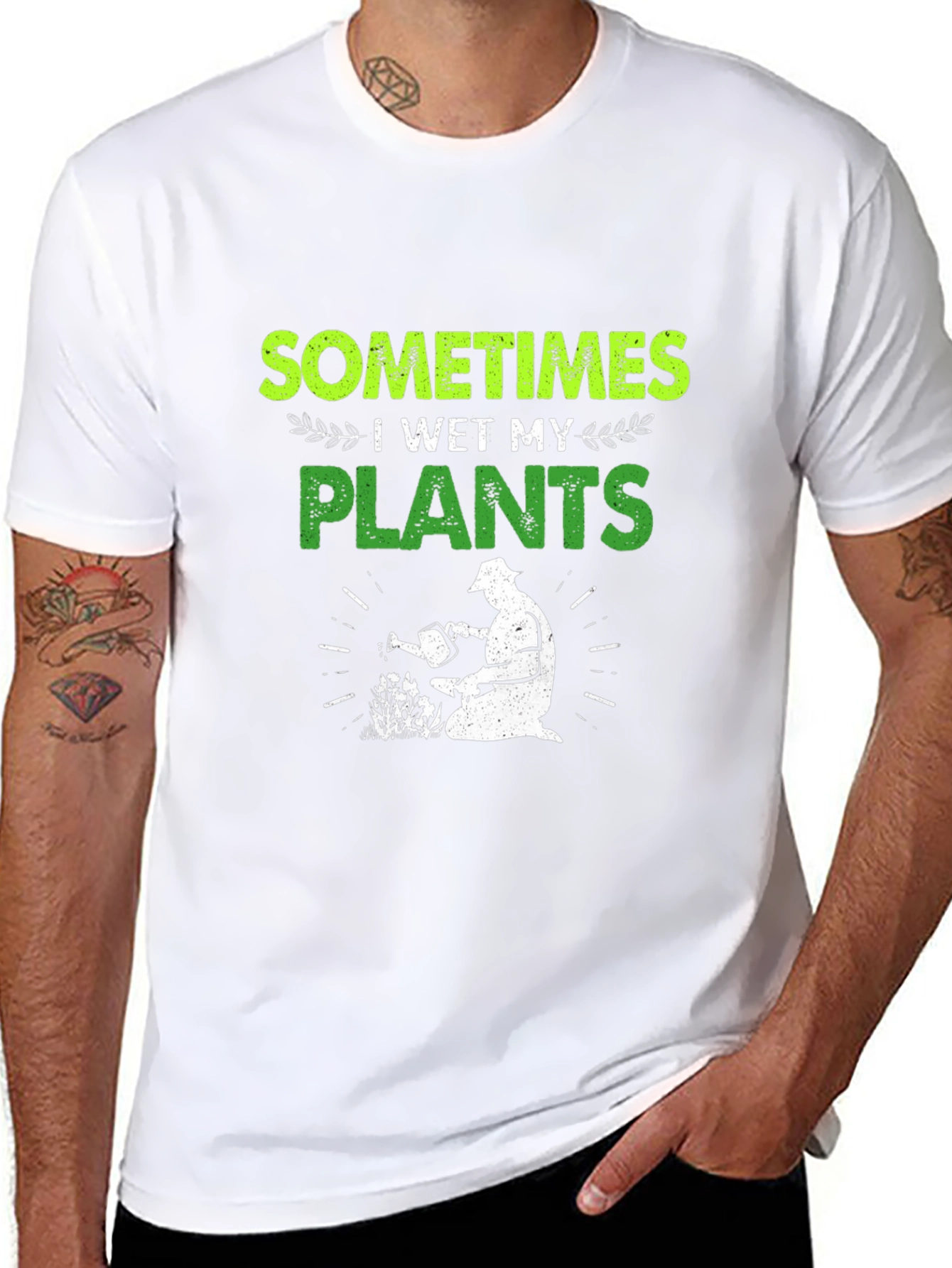 Funny Gardener T-Shirt - I Wet My Plants Tee