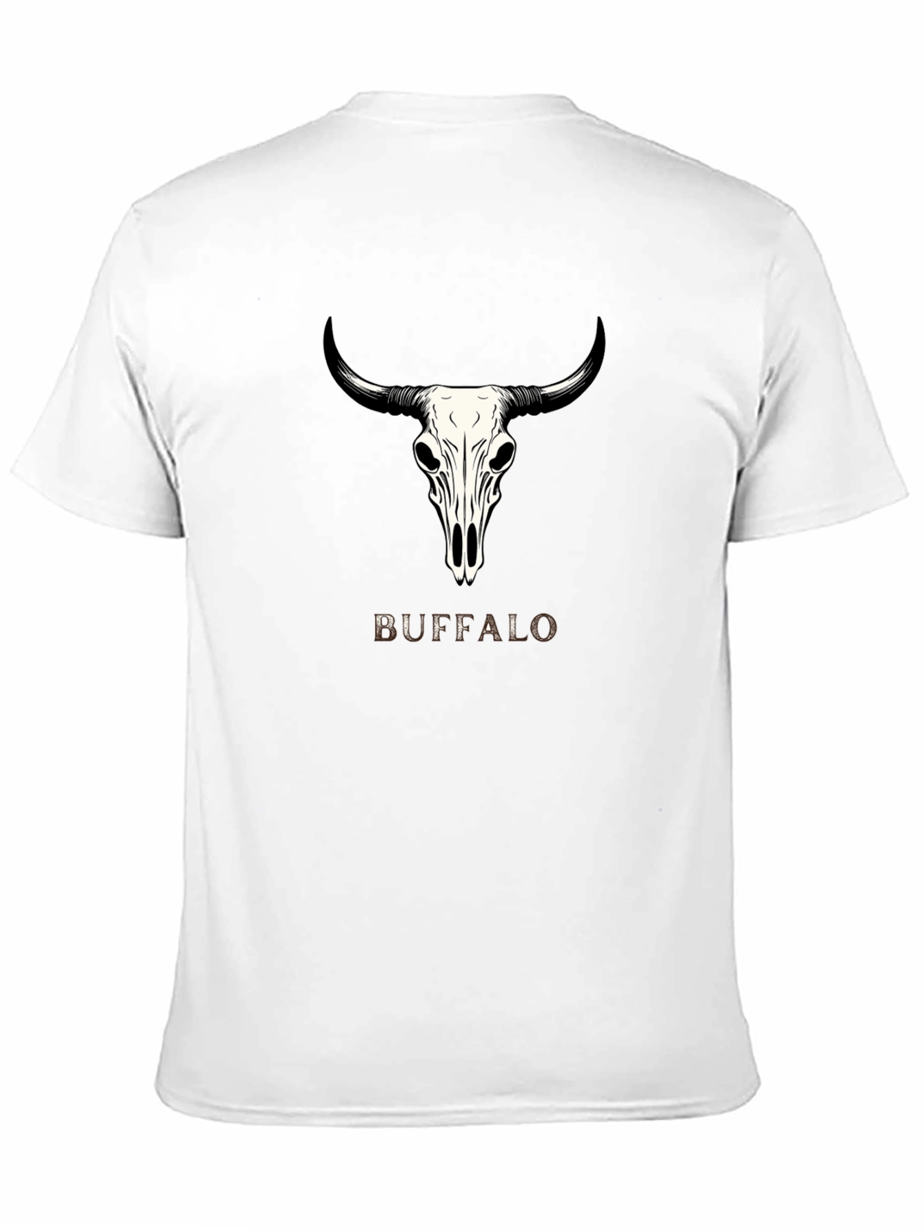 Buffalo Skull Graphic Tee - Trendy Black T-Shirt