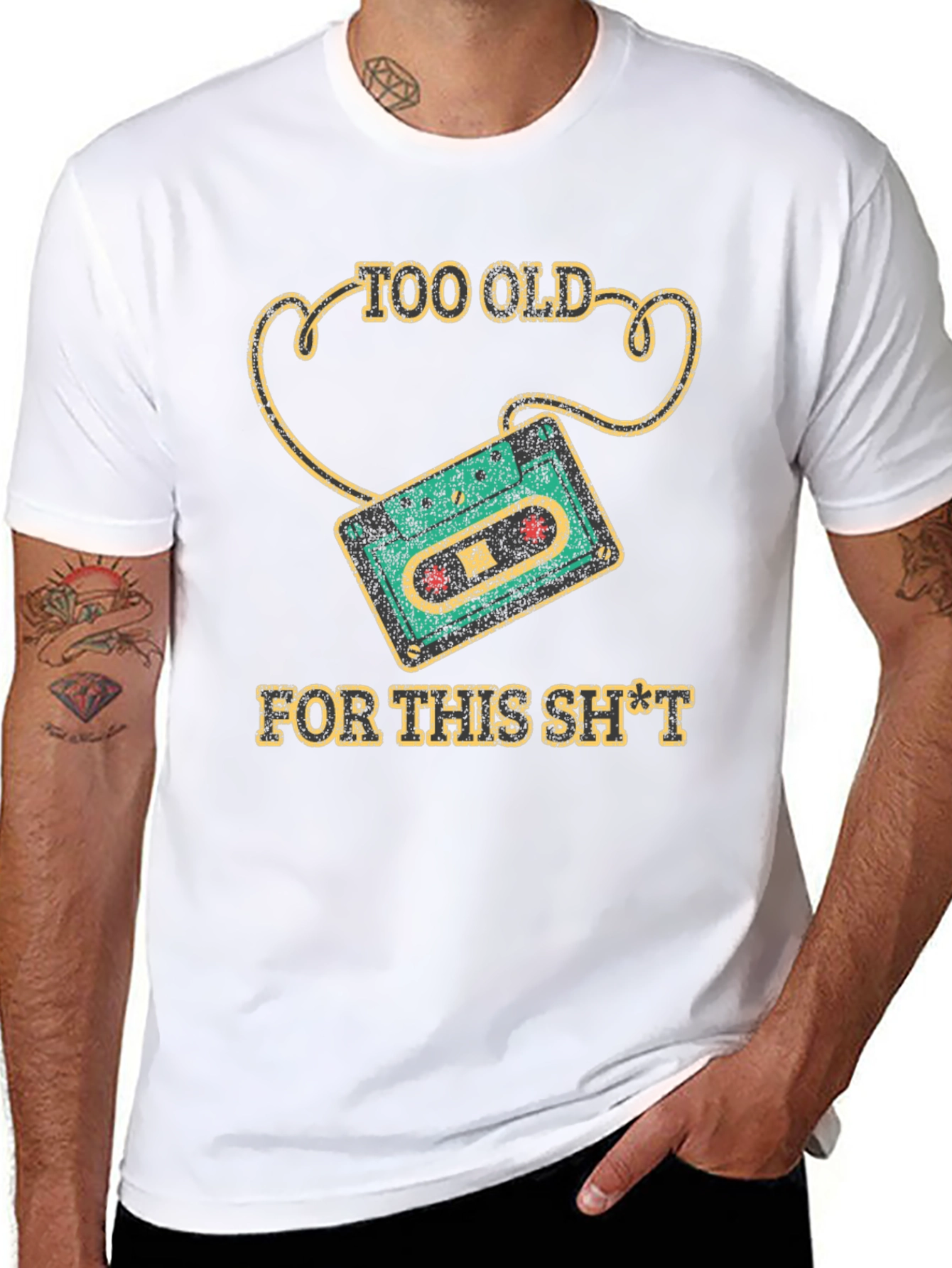 Too Old Cassette Tape Graphic Tee