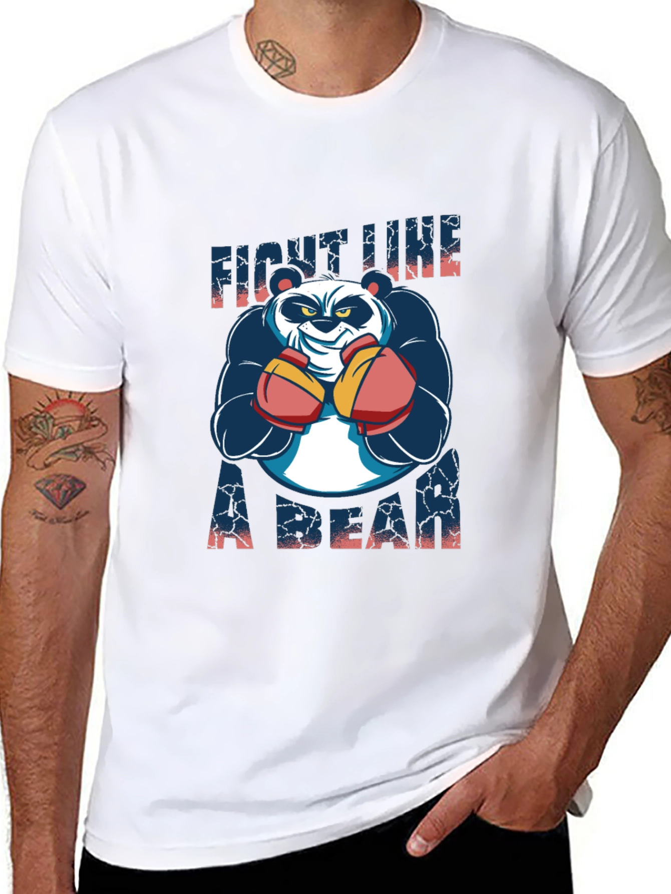 Fight Like a Bear Panda Graphic T-Shirt
