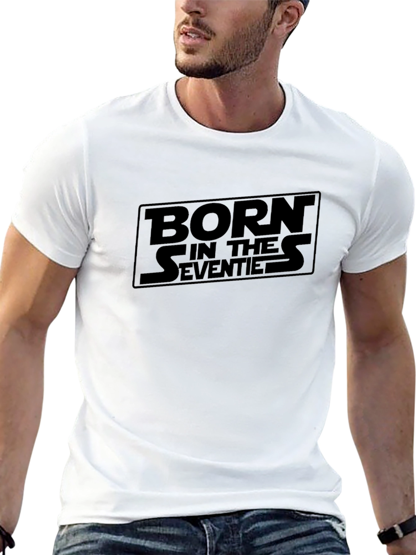 Born in the Seventies Black Graphic Tee