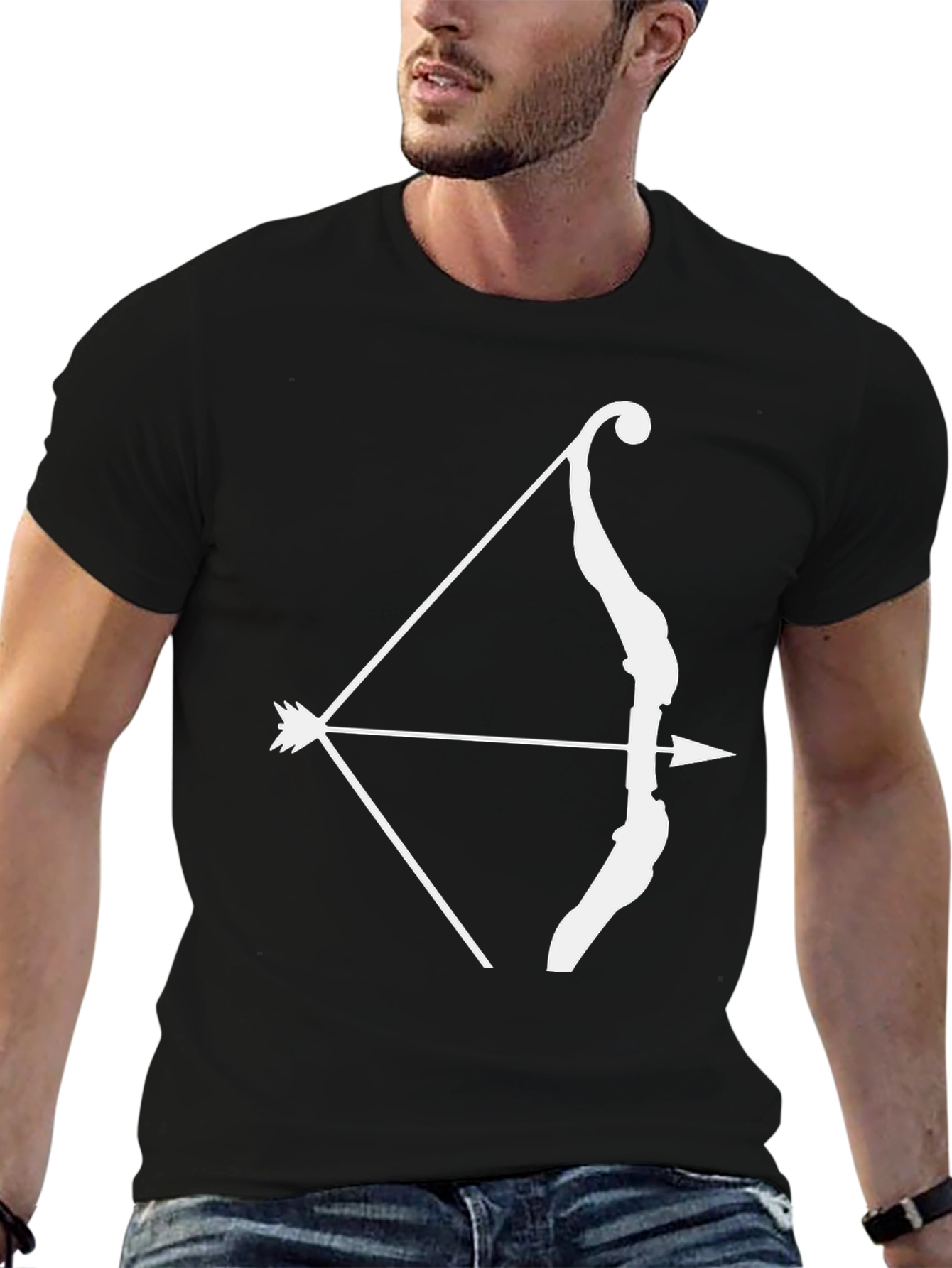 Archery Bow & Arrow Graphic Tee - Black