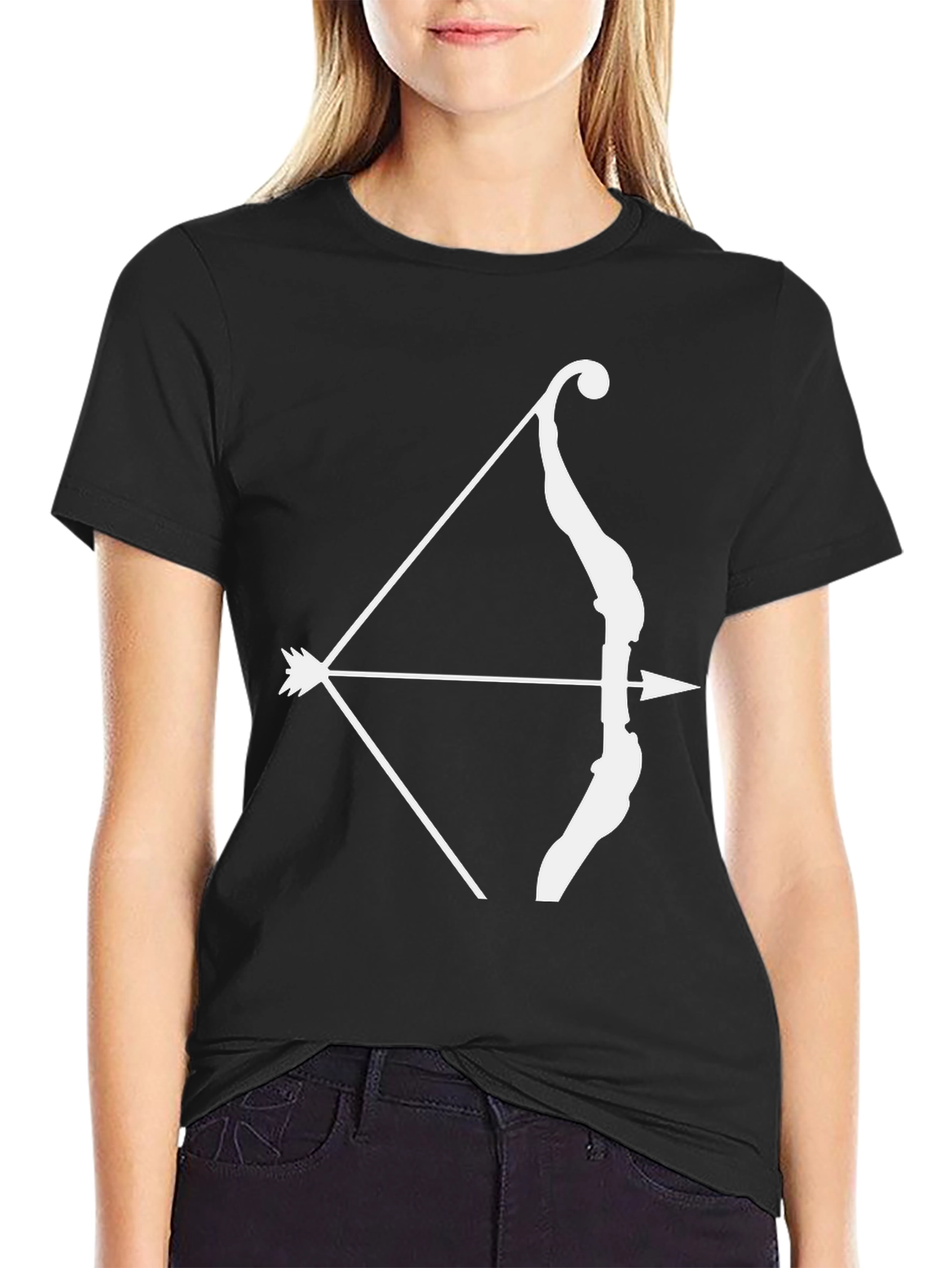 Archery Bow & Arrow Graphic Tee - Black