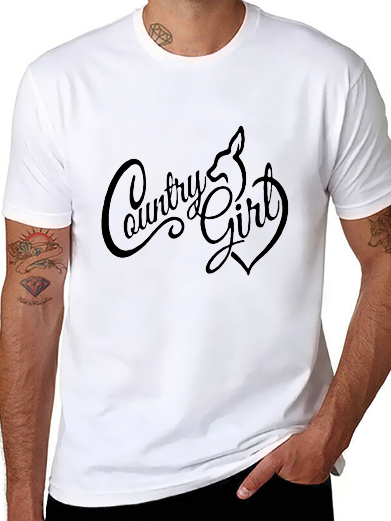 Country Girl Deer Heart Graphic T-Shirt