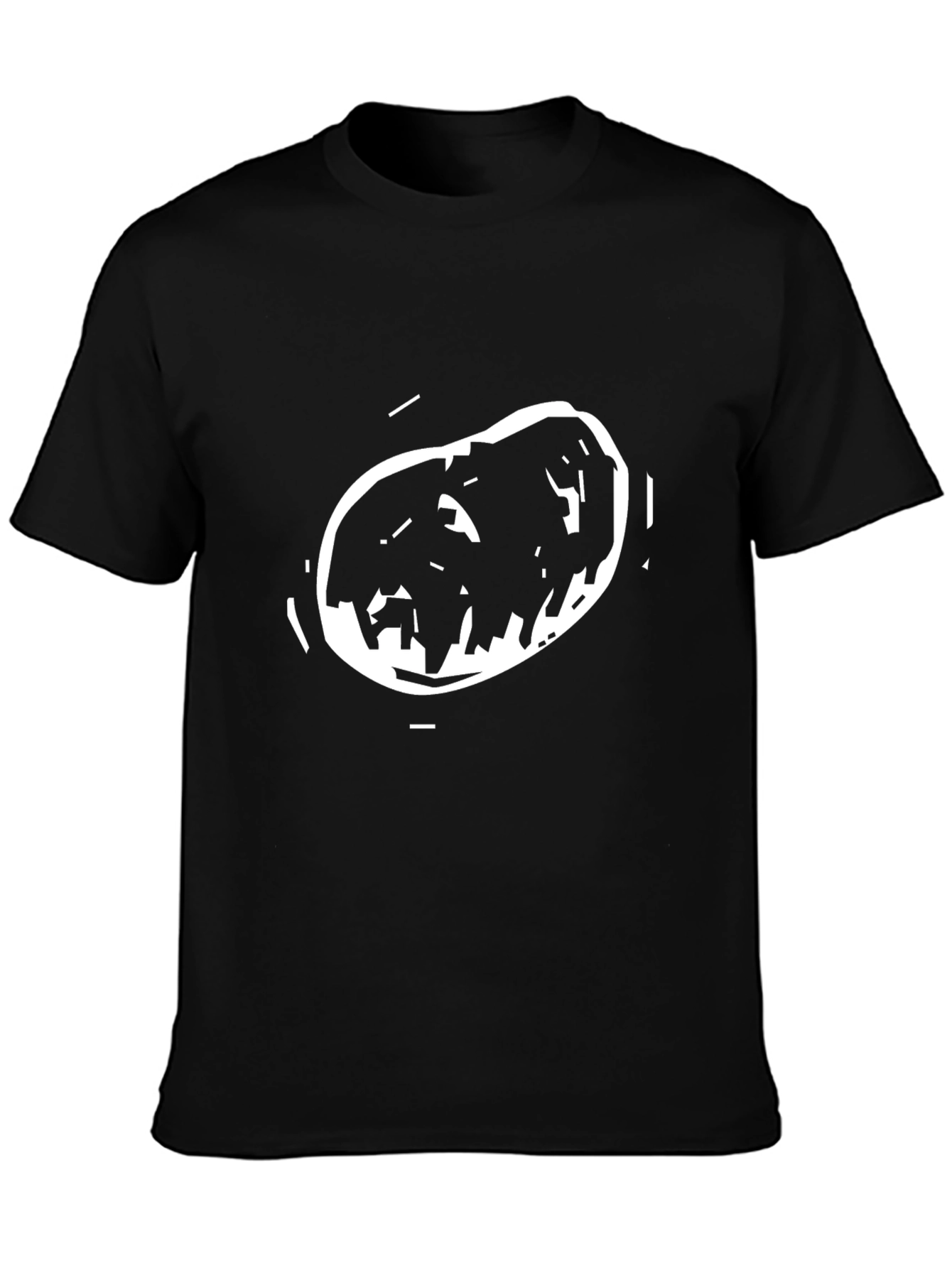 Graphic Black T-Shirt with Abstract Oval Design