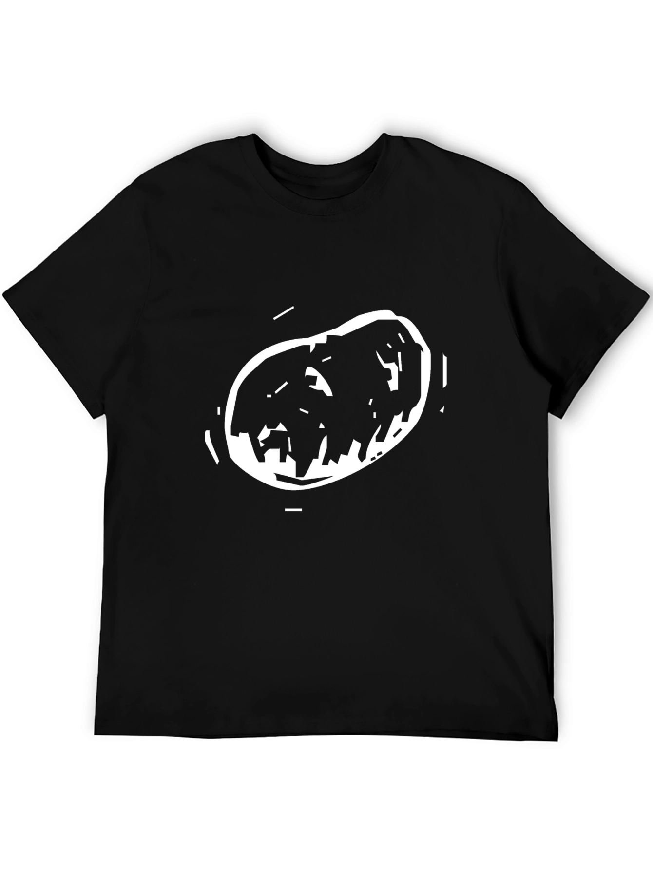 Graphic Black T-Shirt with Abstract Oval Design