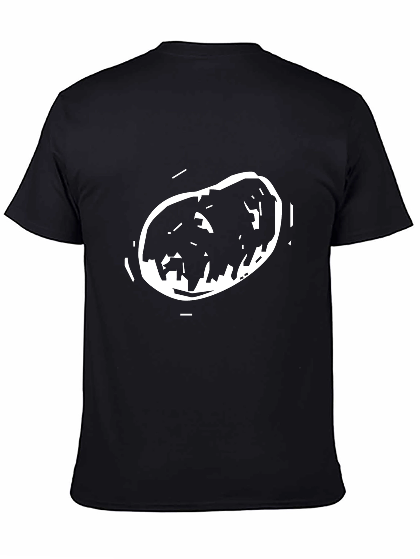 Graphic Black T-Shirt with Abstract Oval Design