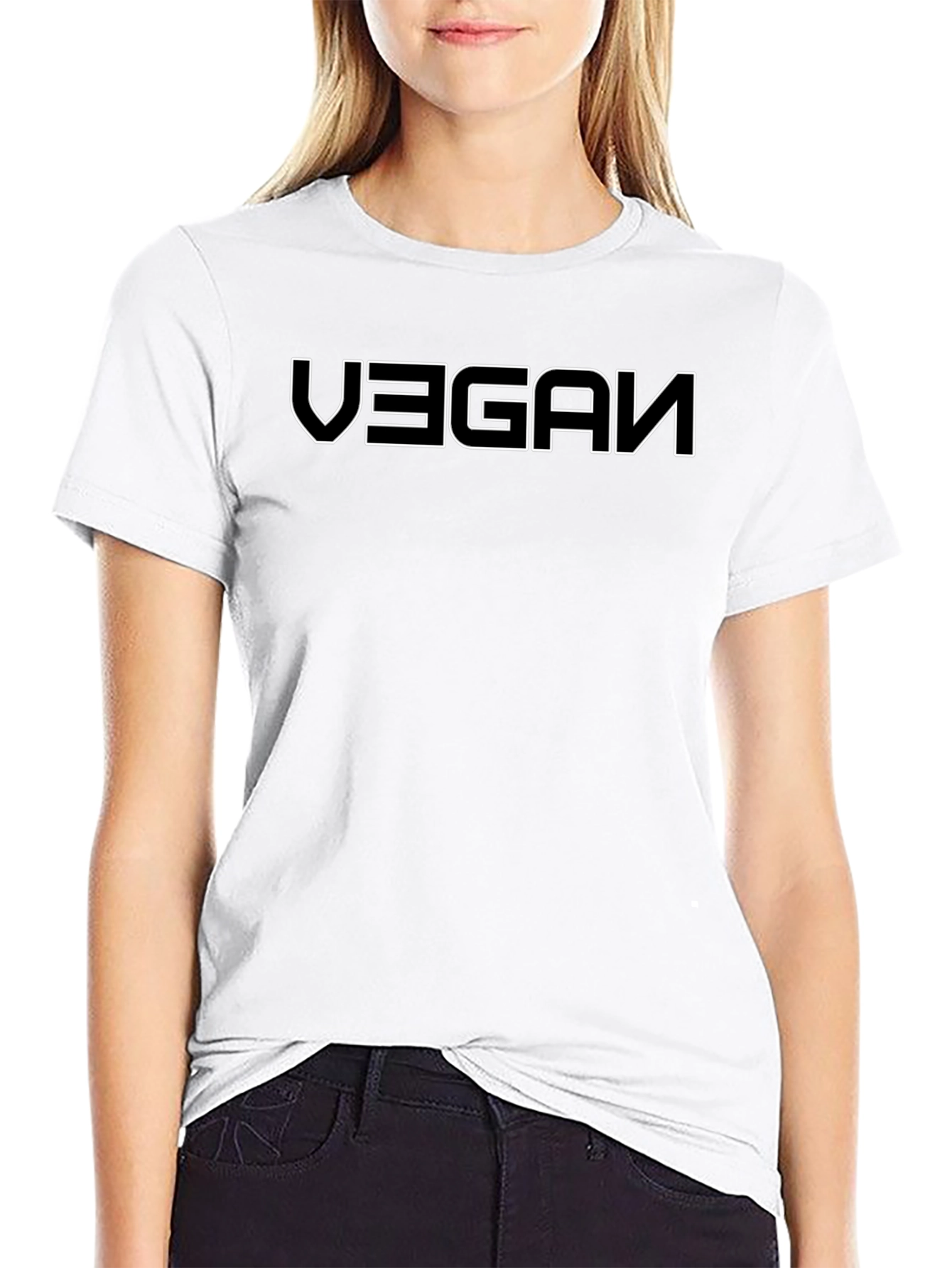 Vegan Graphic Tee - Black Cotton Blend