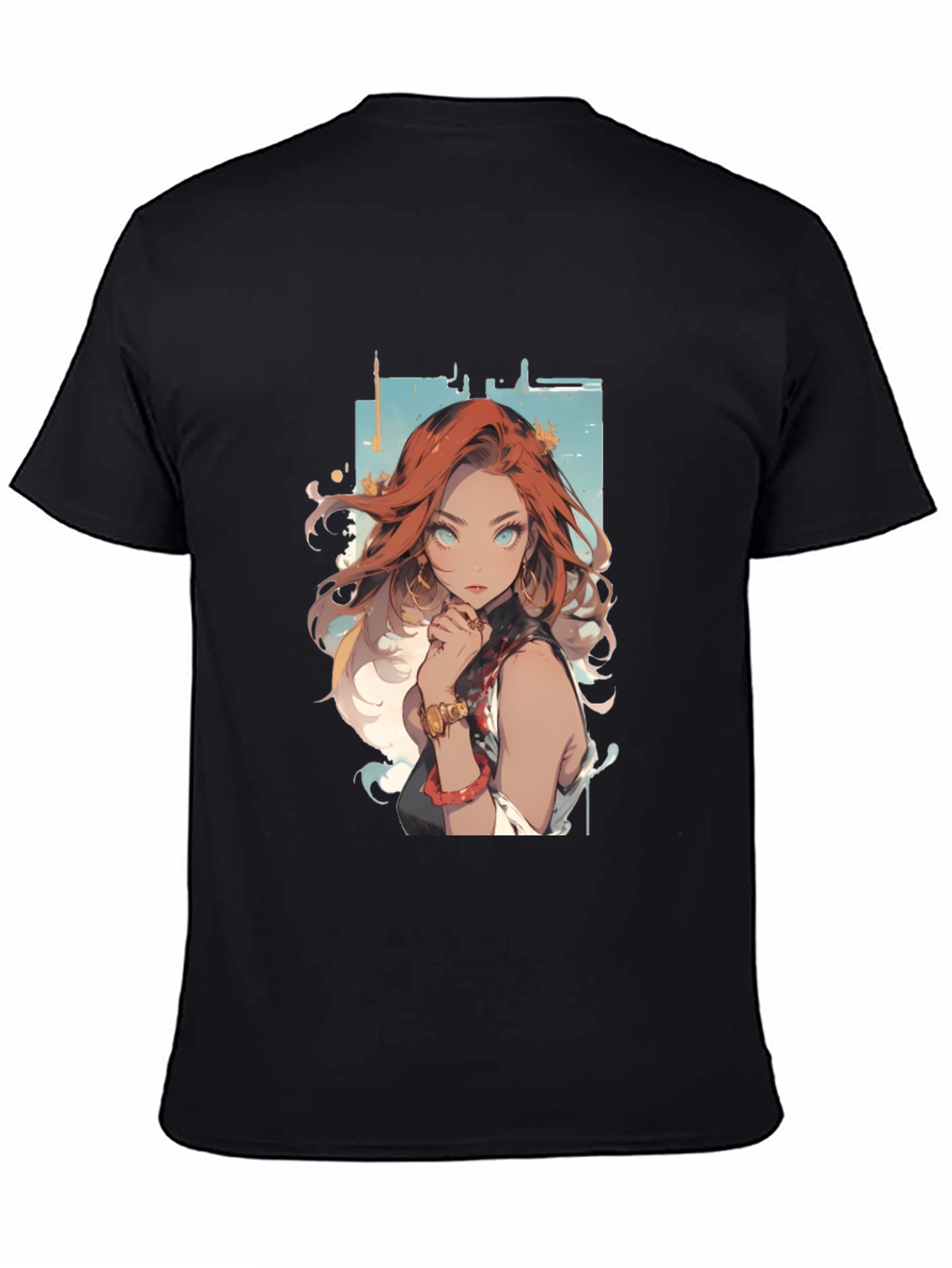 Anime Girl Graphic Tee - Black T-Shirt
