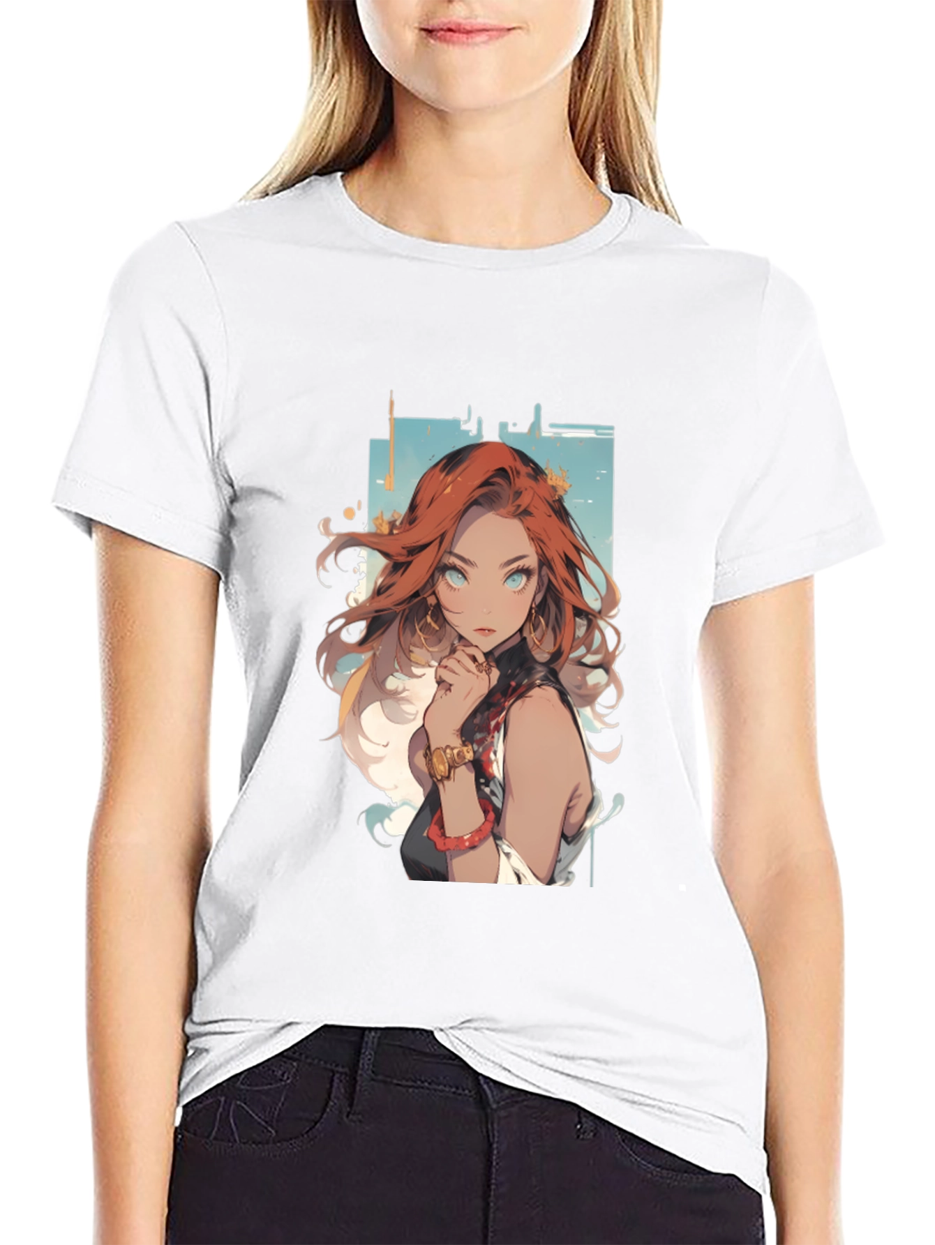 Anime Girl Graphic Tee - Black T-Shirt